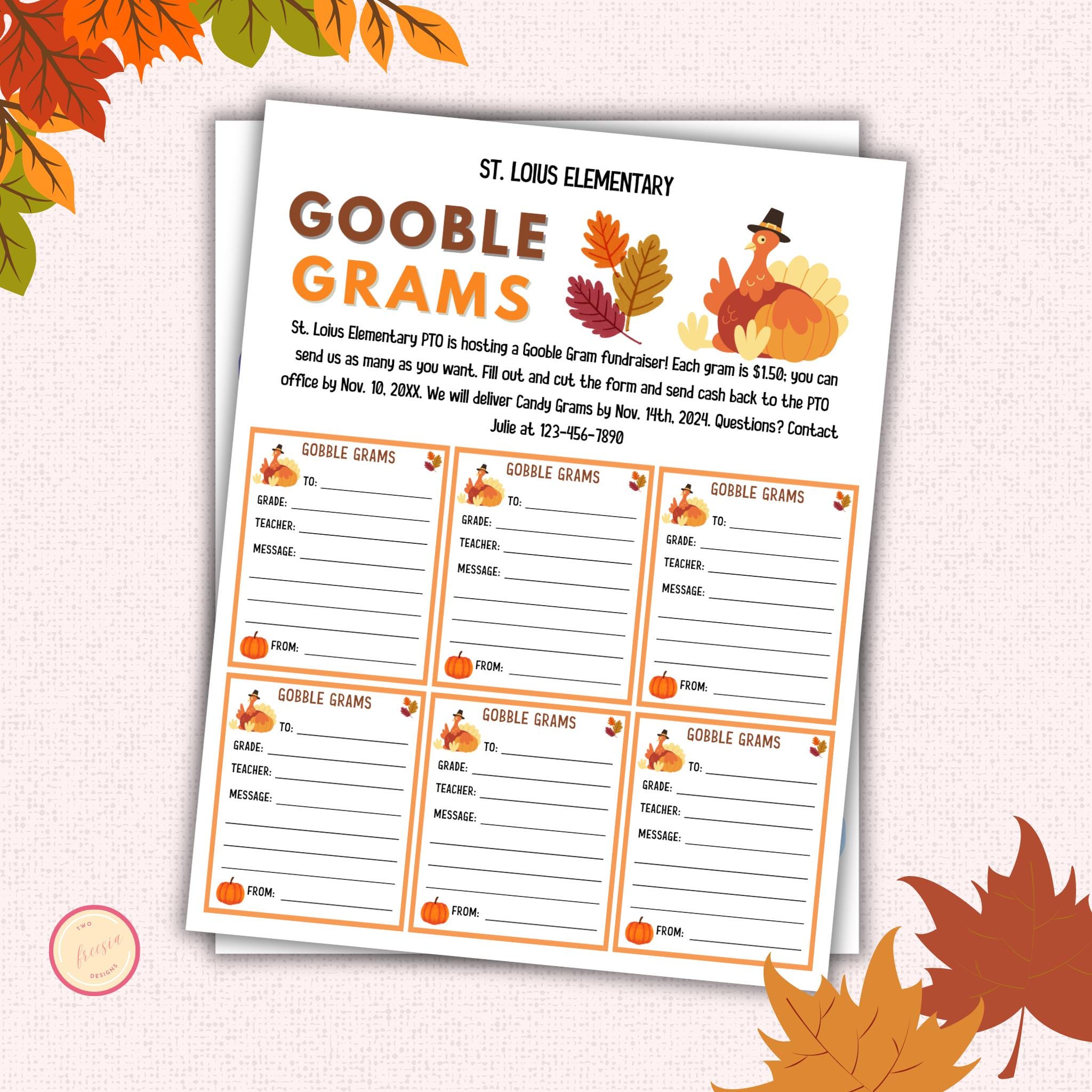 Gooble Thanksgiving Gram Flyer Template