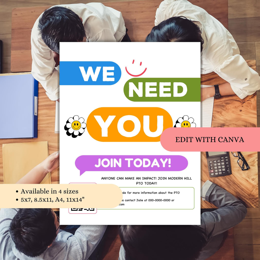 PTO Recruitment Flyer Template w/QR Code