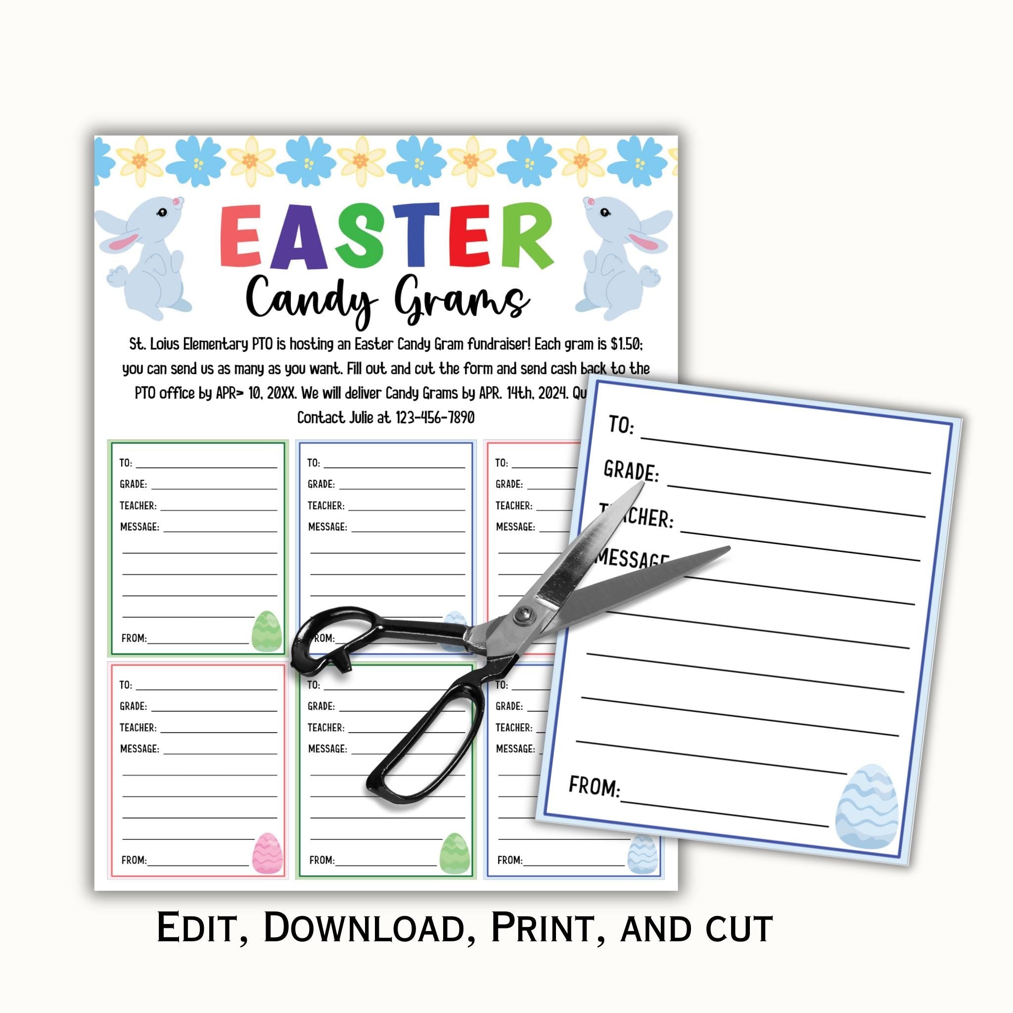 Easter Candy Gram Flyer Template