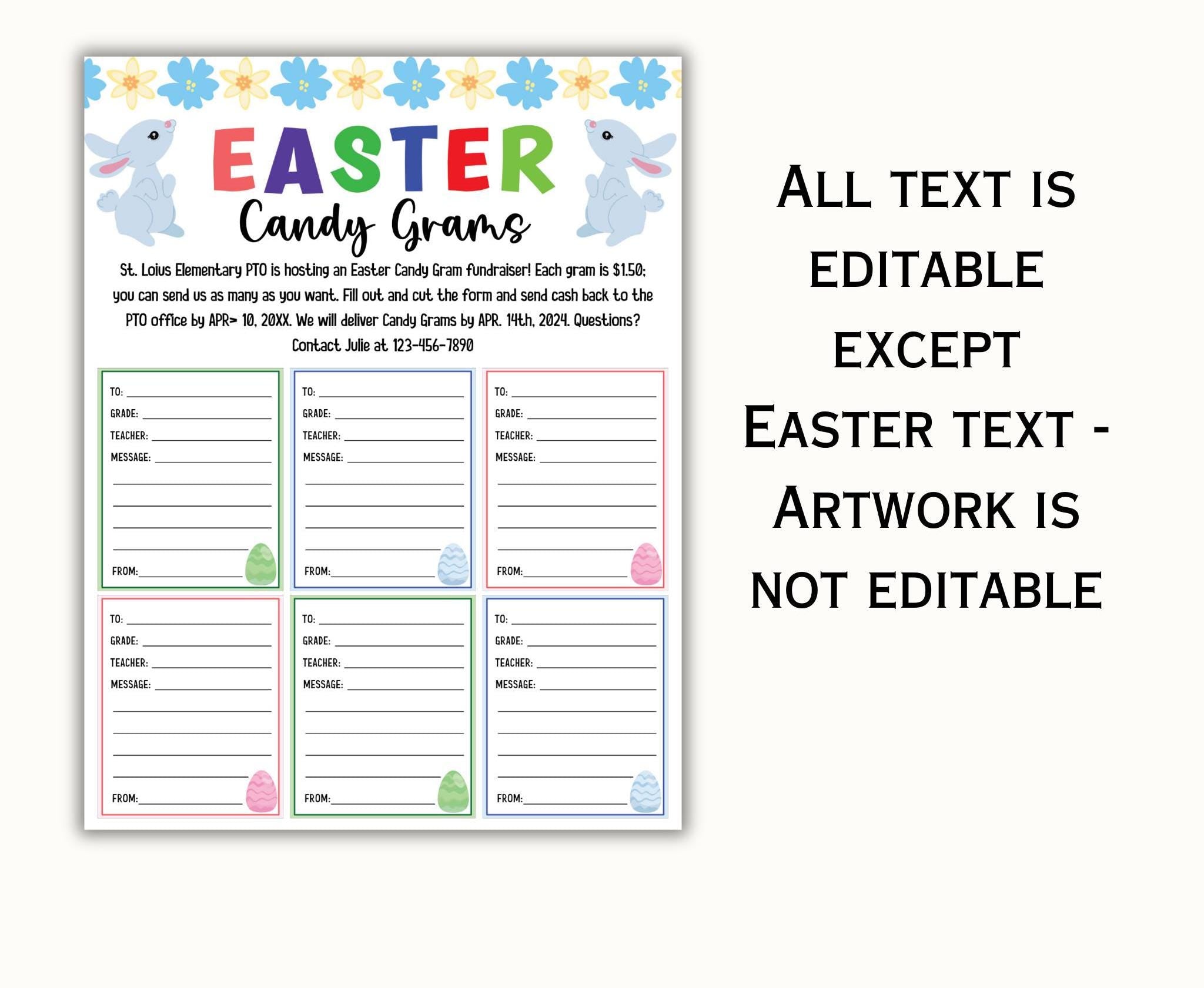 Easter Candy Gram Flyer Template