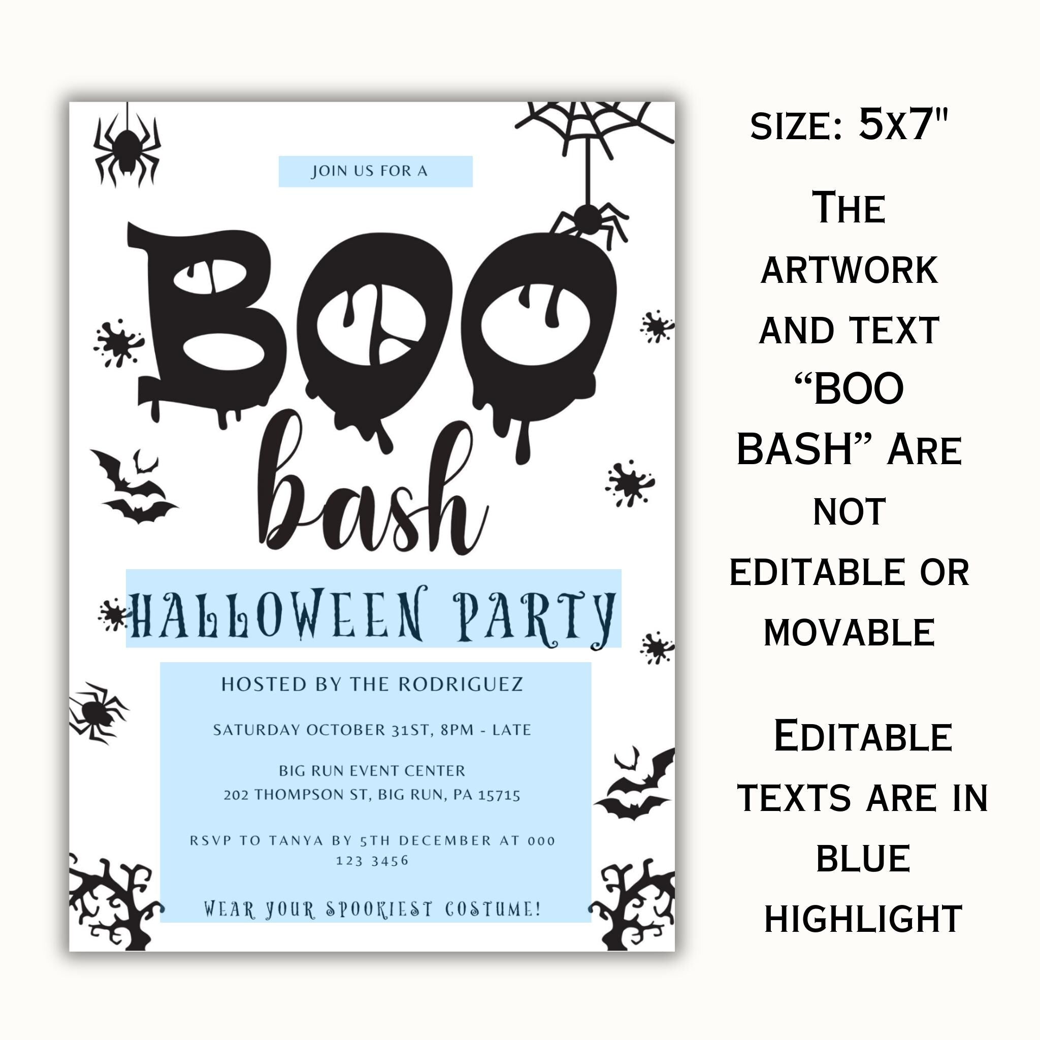Boo Bash Halloween Party Invitation