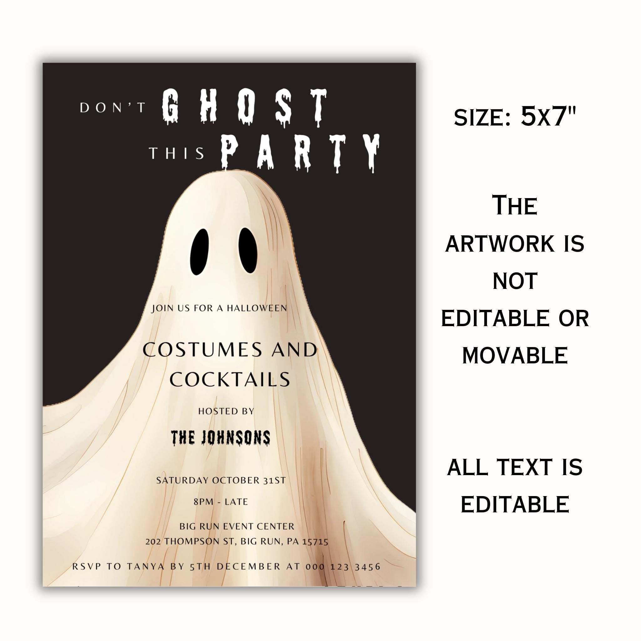 Don't Ghost this Party Halloween Party Invitation