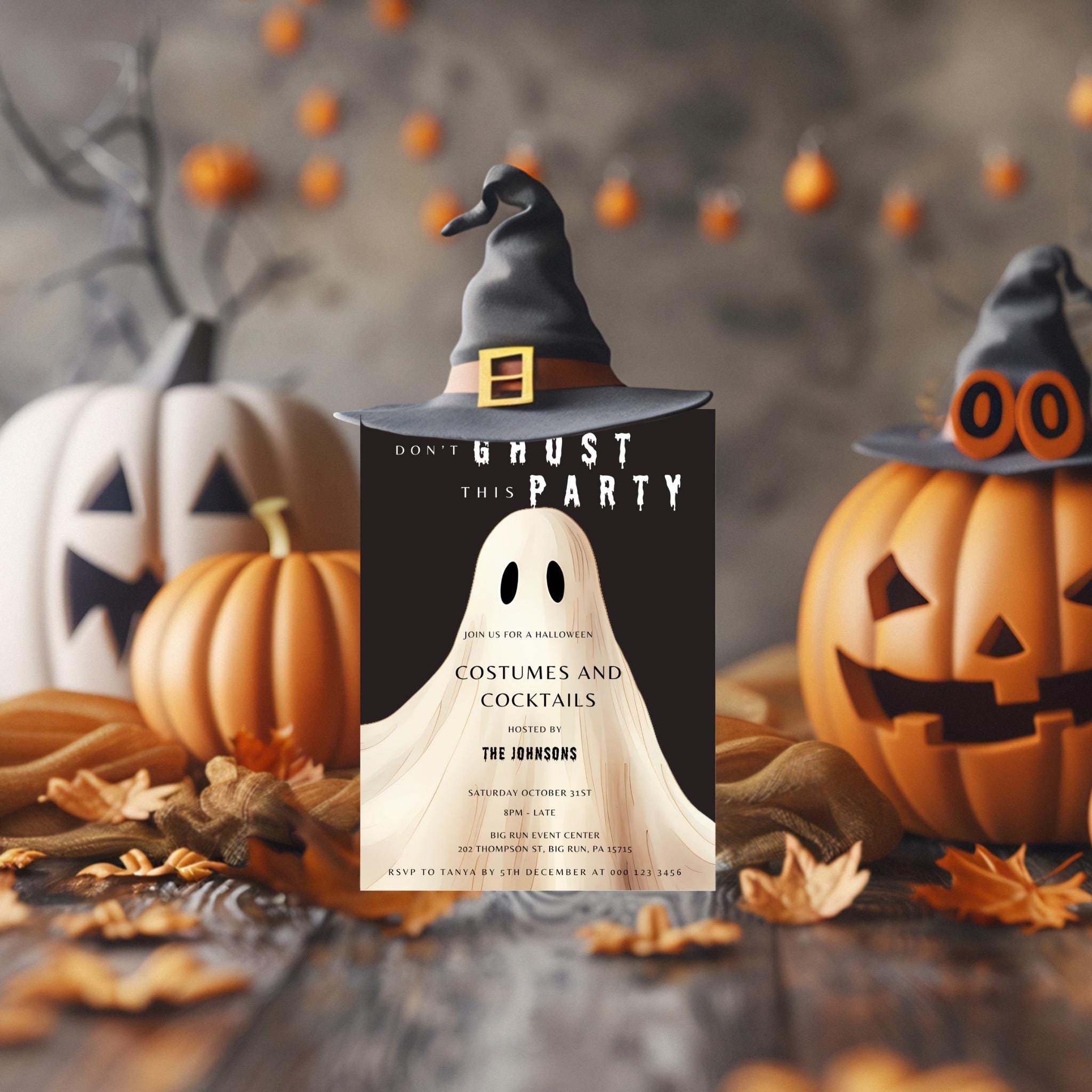 Don't Ghost this Party Halloween Party Invitation