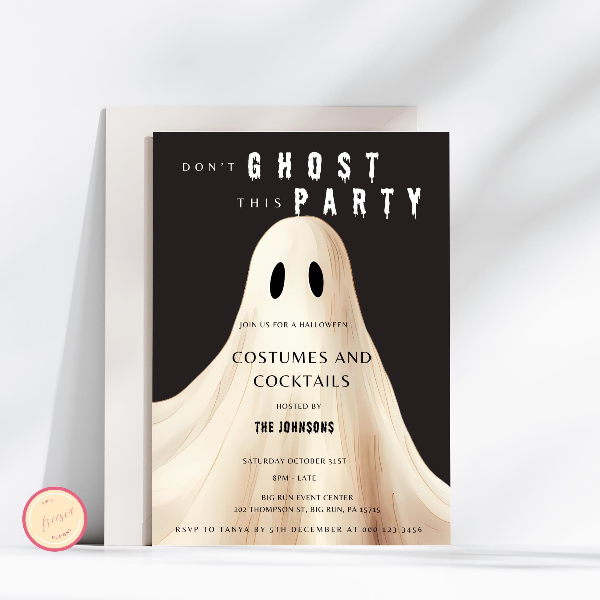 Don't Ghost this Party Halloween Party Invitation