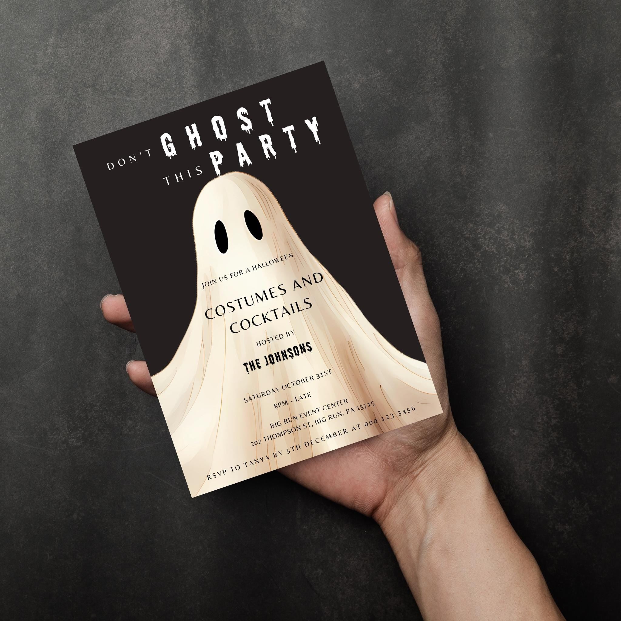 Don't Ghost this Party Halloween Party Invitation