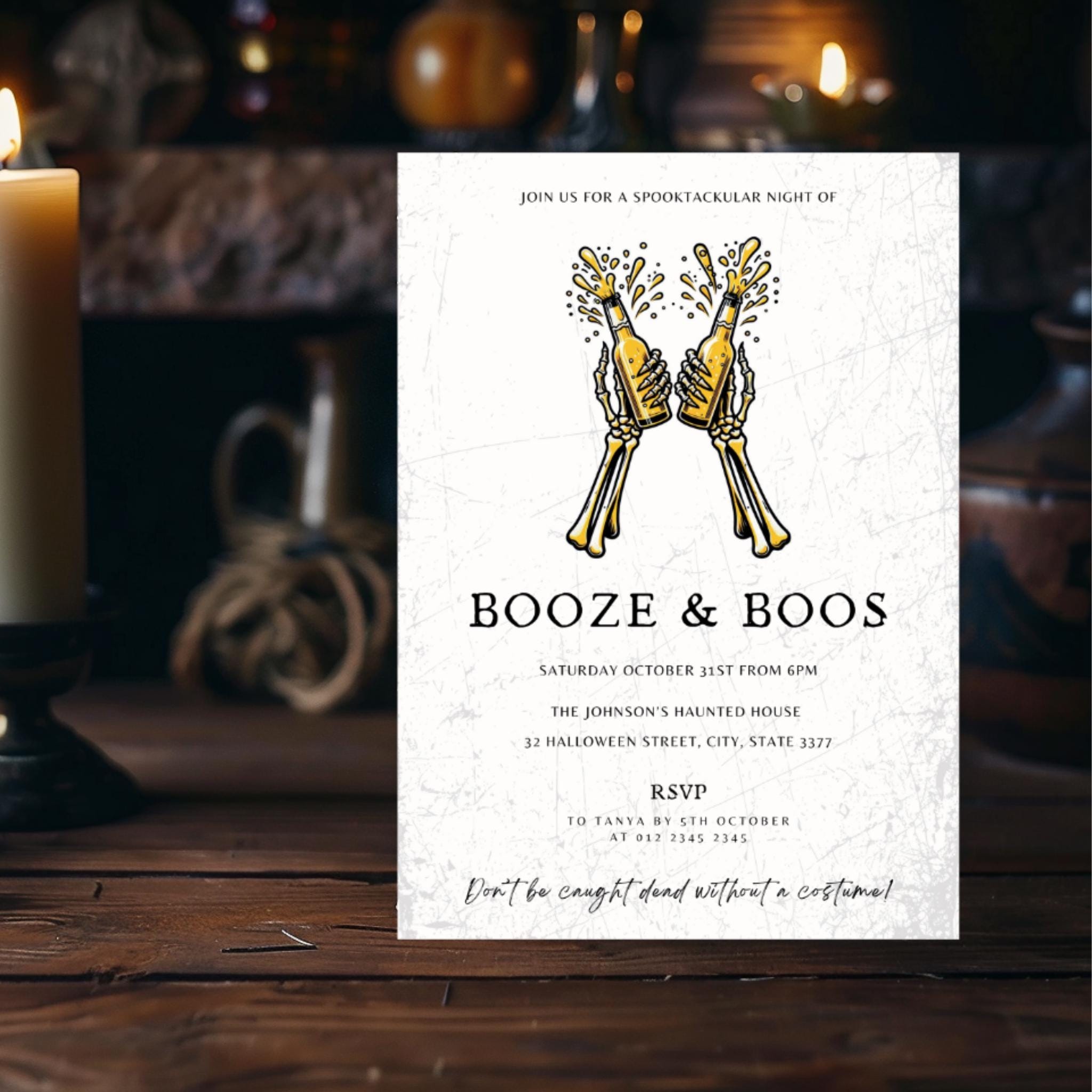 Halloween Booze and Boos Invitation