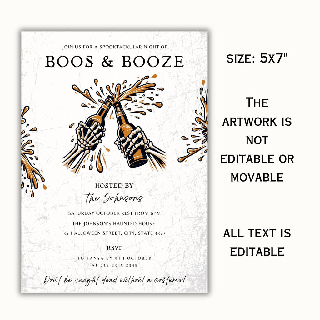 Booze and Boos Invitation Template