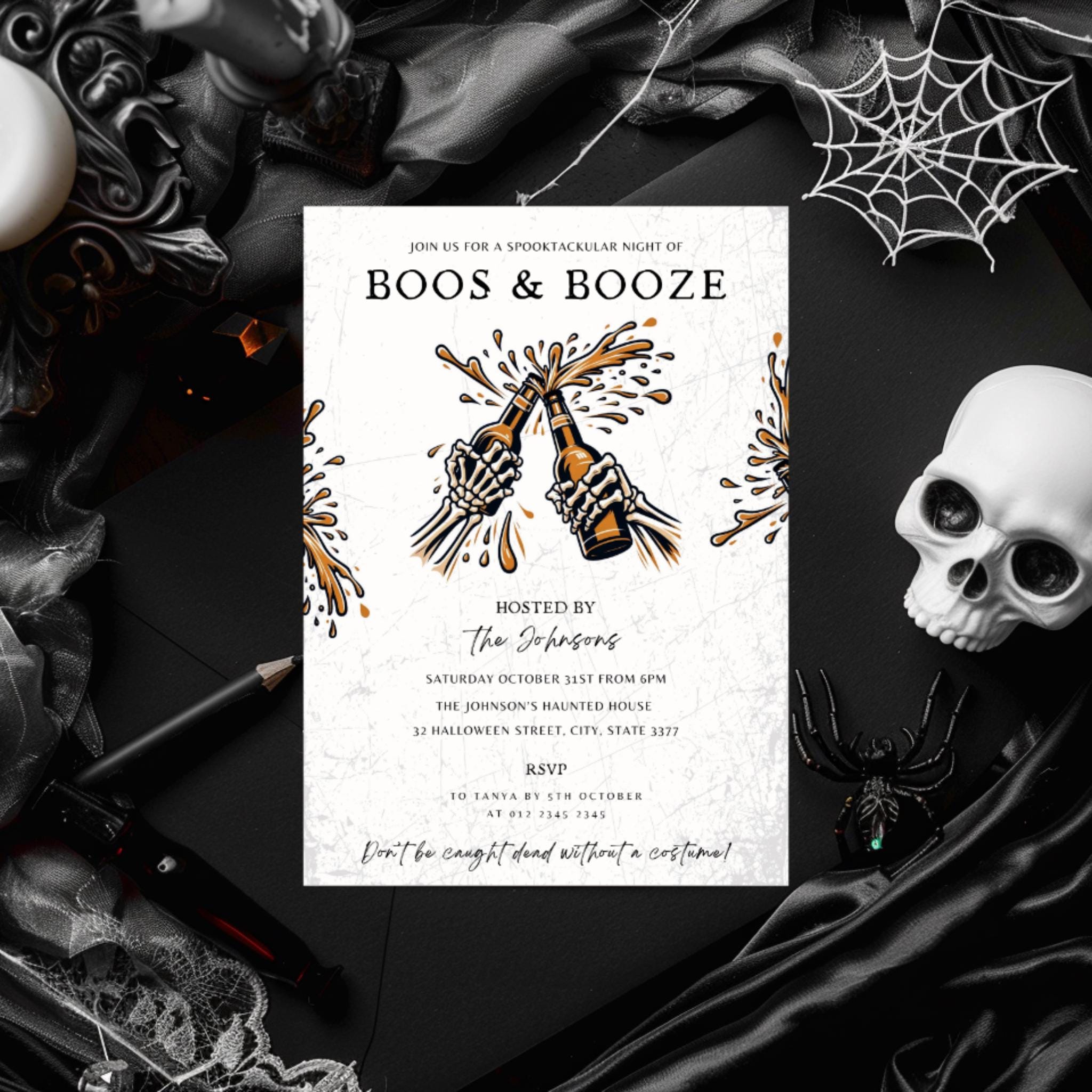 Booze and Boos Invitation Template