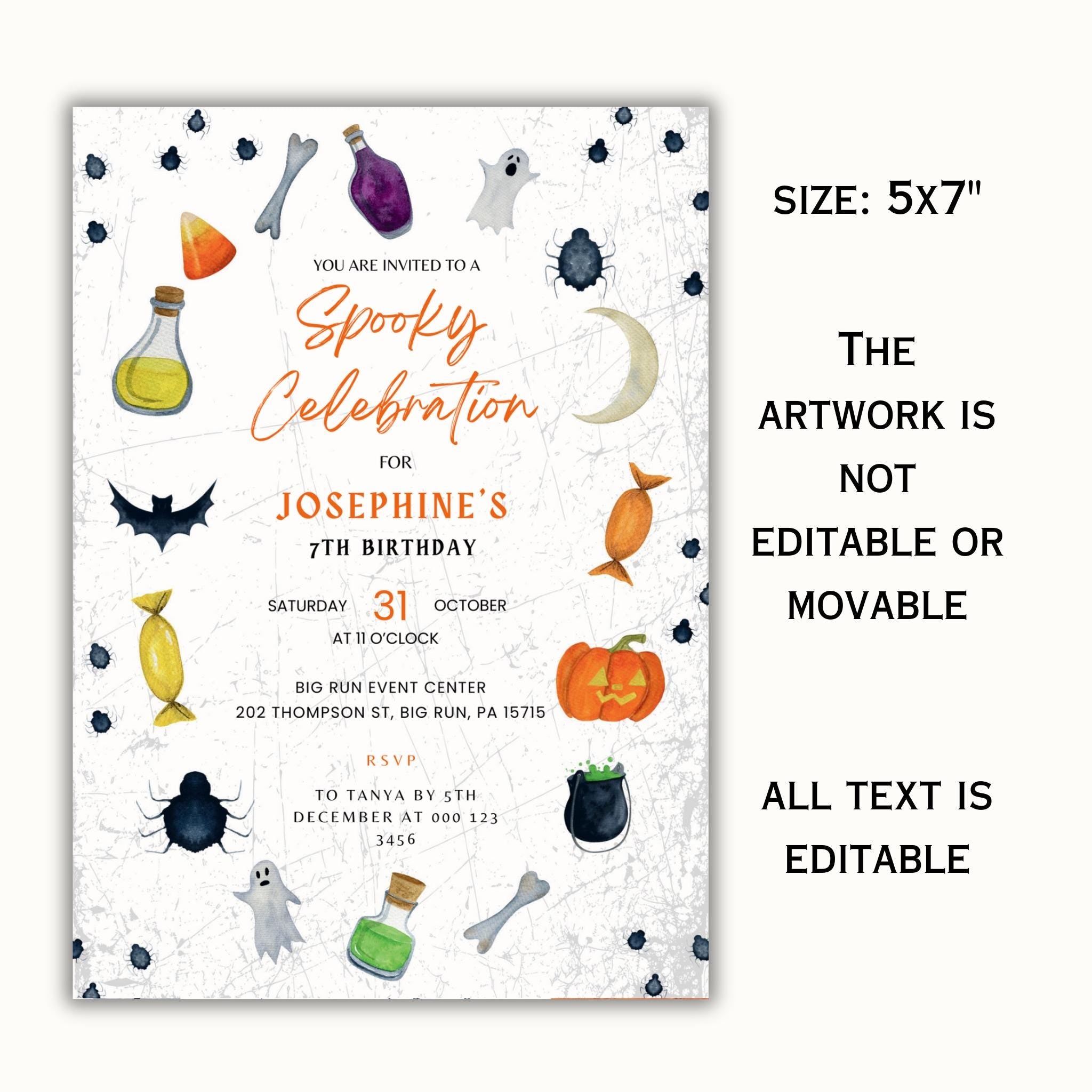 Halloween Spooktacular Birthday Party Invitation