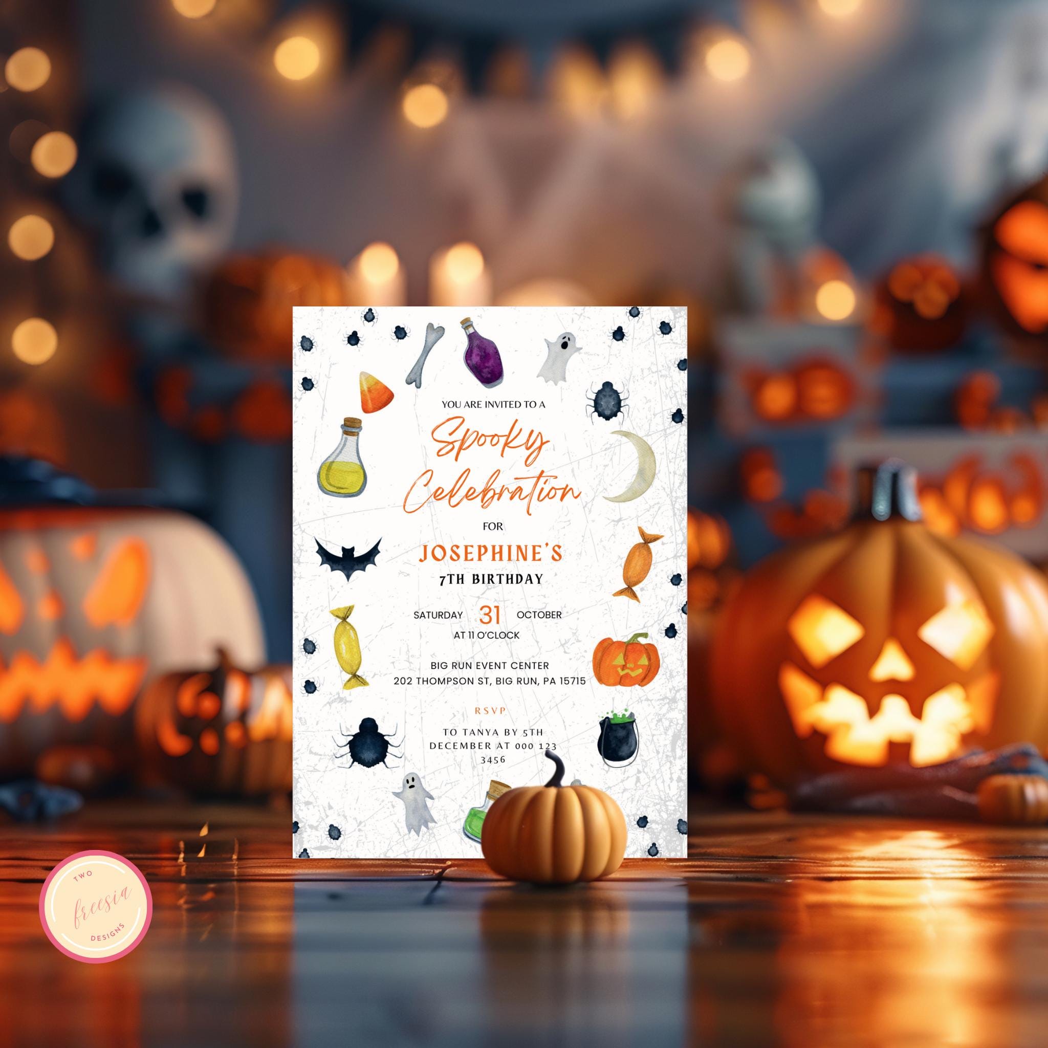 Halloween Spooktacular Birthday Party Invitation