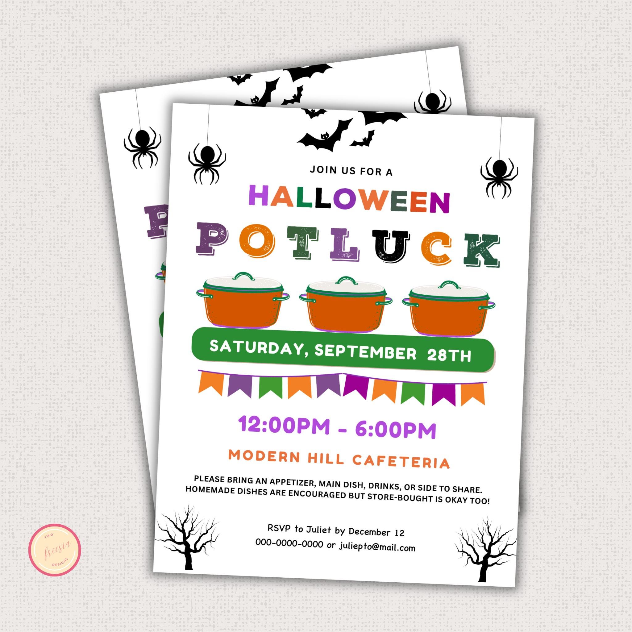 Halloween Potluck Flyer Template