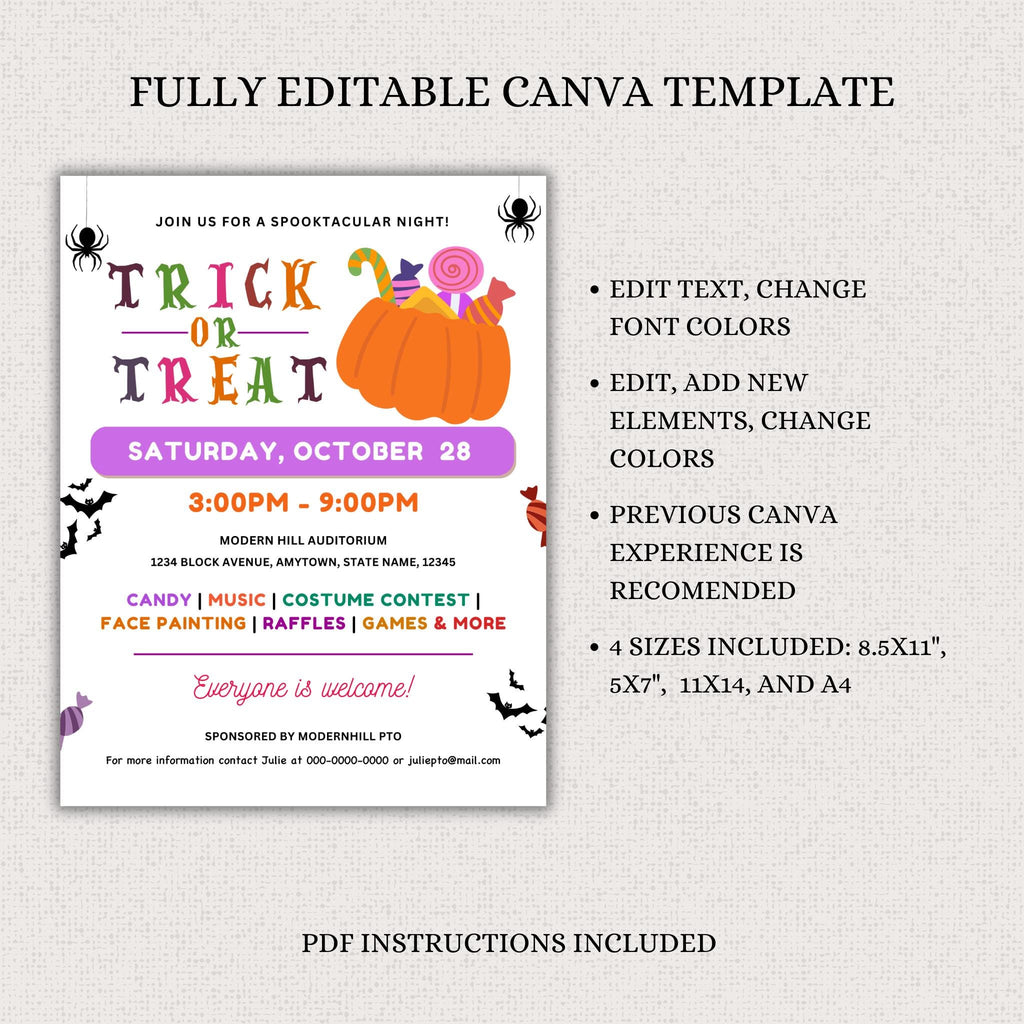 Halloween Trick or Treat Flyer Template