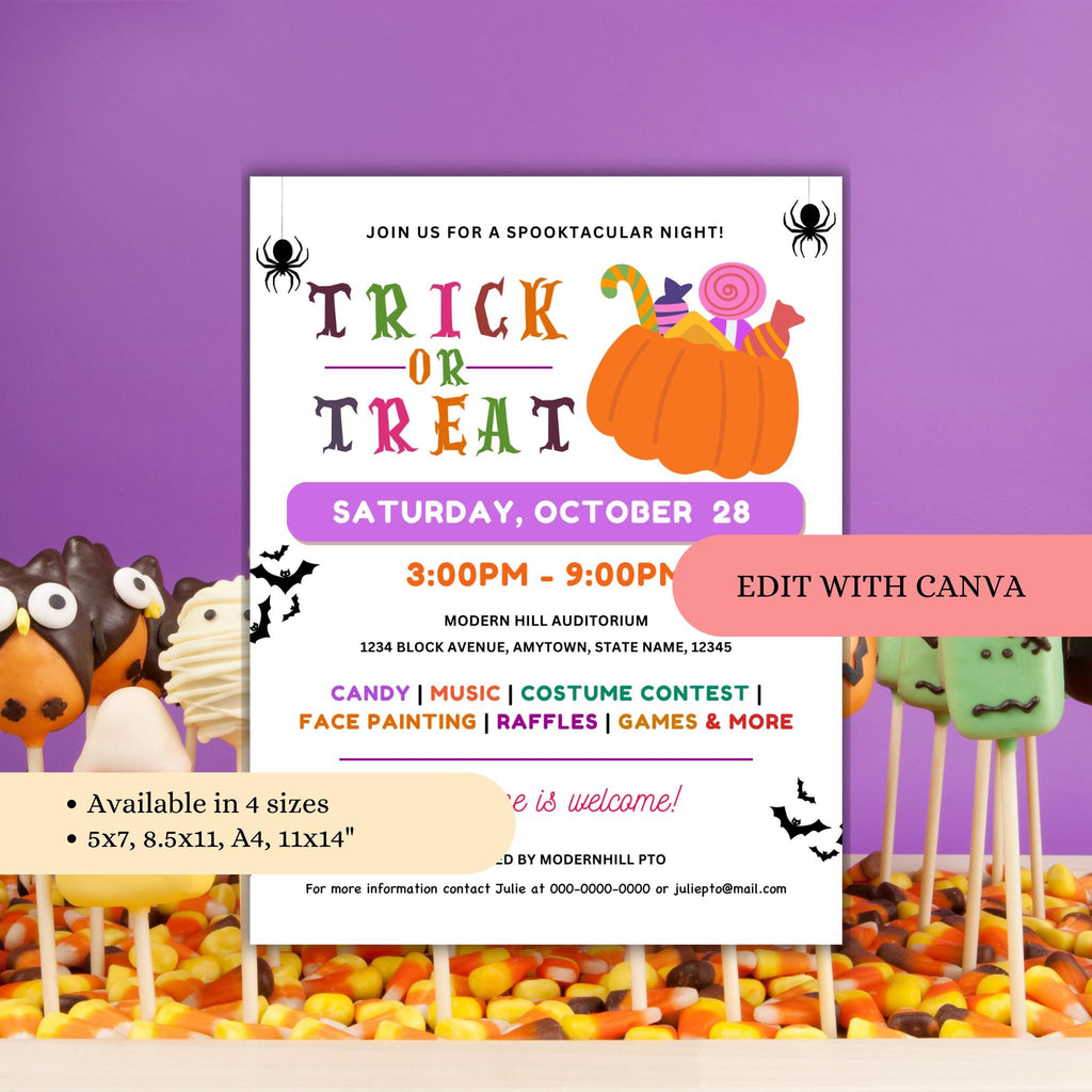 Halloween Trick or Treat Flyer Template