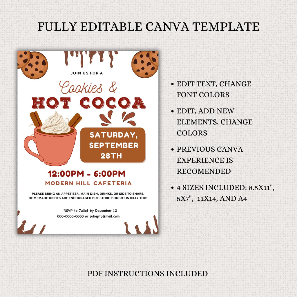 Cookies and Hot Cocoa Flyer Template