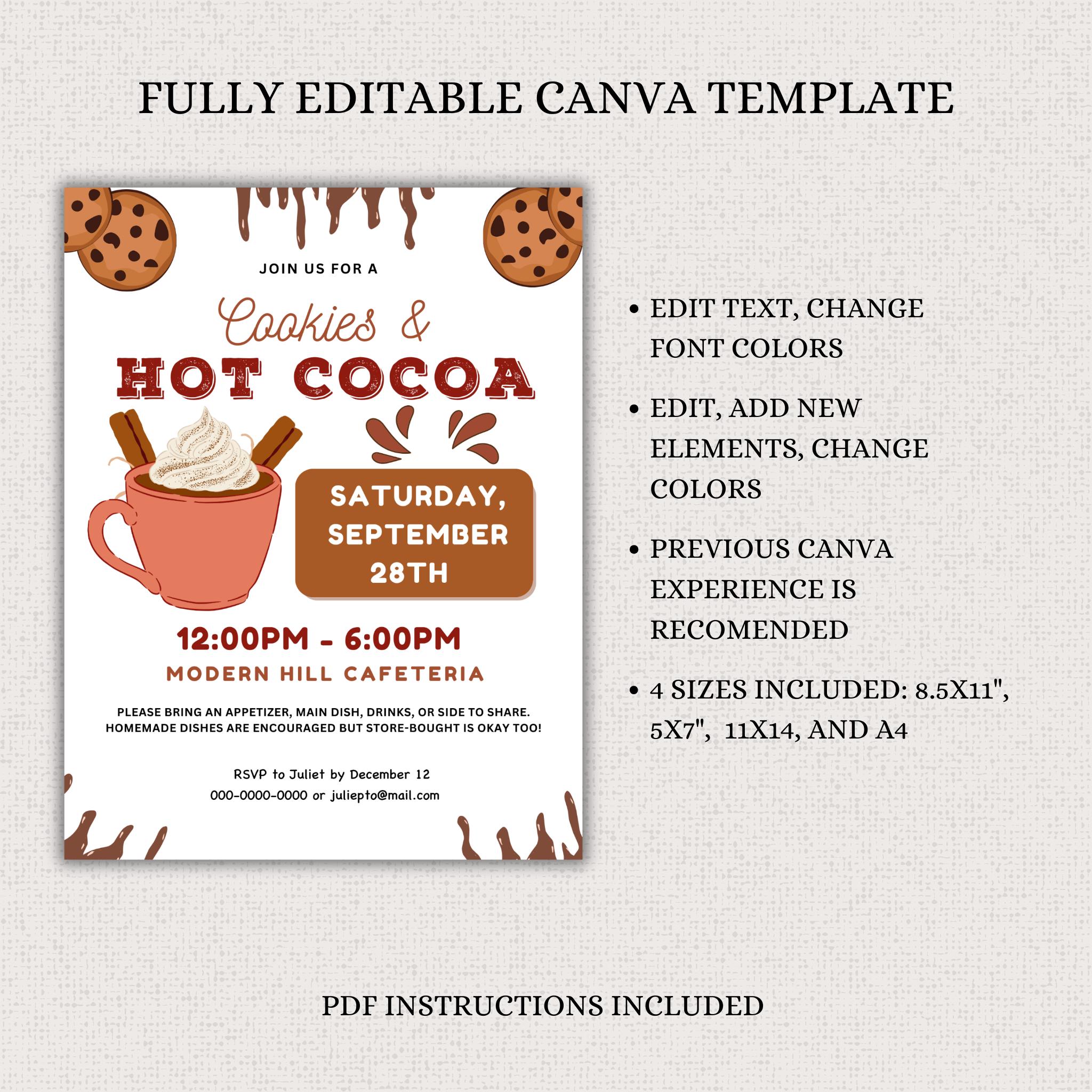 Cookies and Hot Cocoa Flyer Template