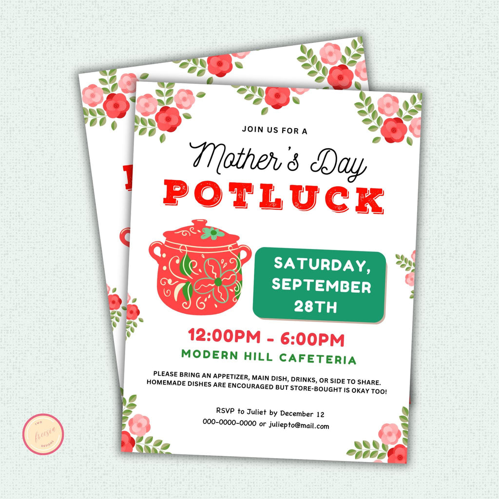 Mother's Day Potluck Flyer Template