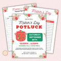 Mother's Day Potluck Flyer and Sign Up Sheet Template