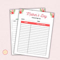 Mother's Day Potluck Sign-Up Sheet Template