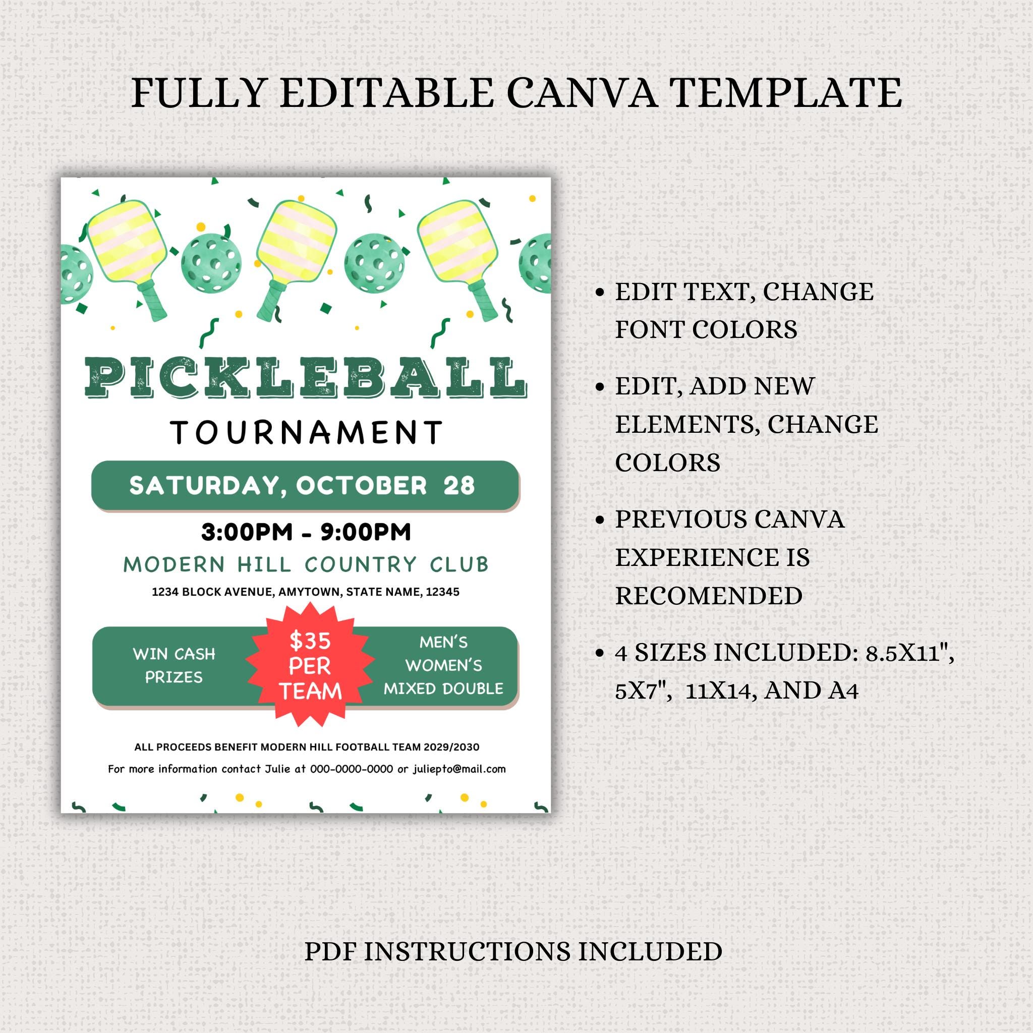 Pickleball Tournament Flyer Template