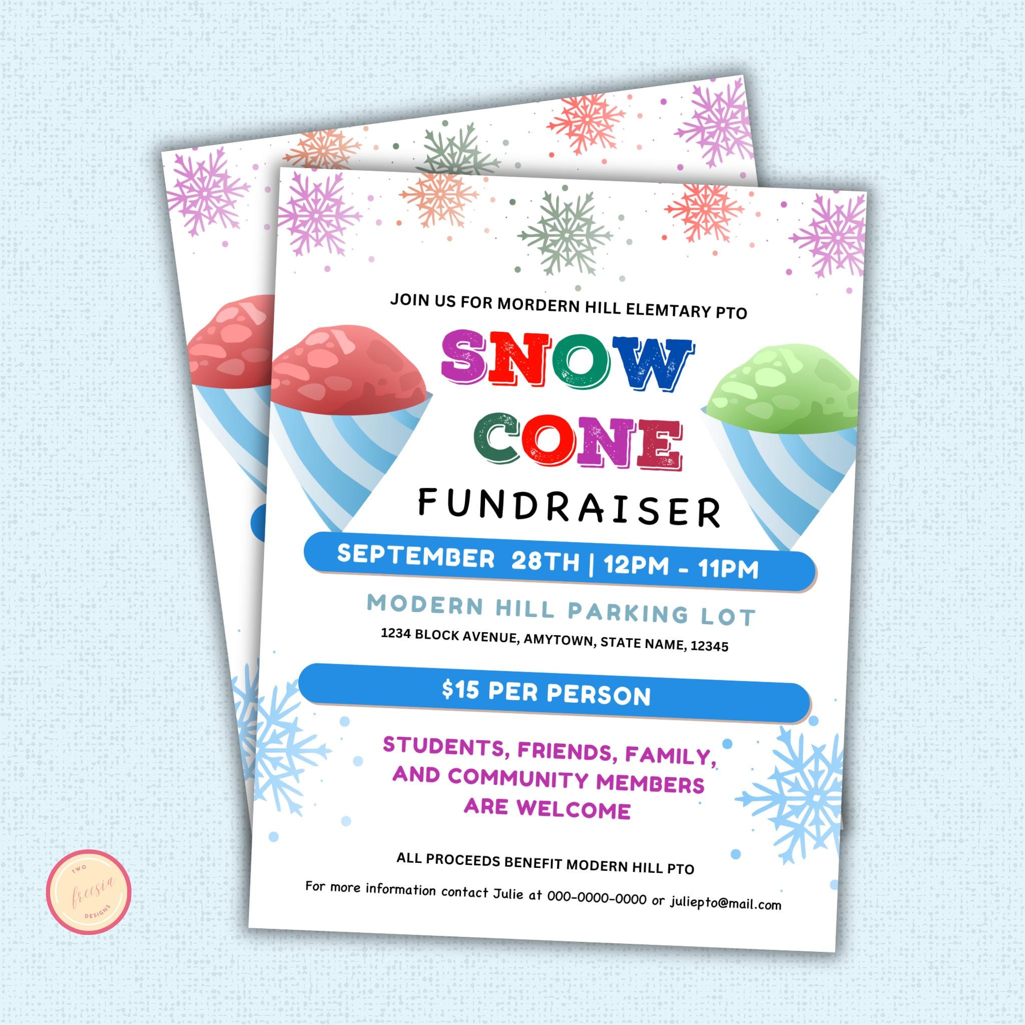Snow Cone Fundraiser Flyer Template