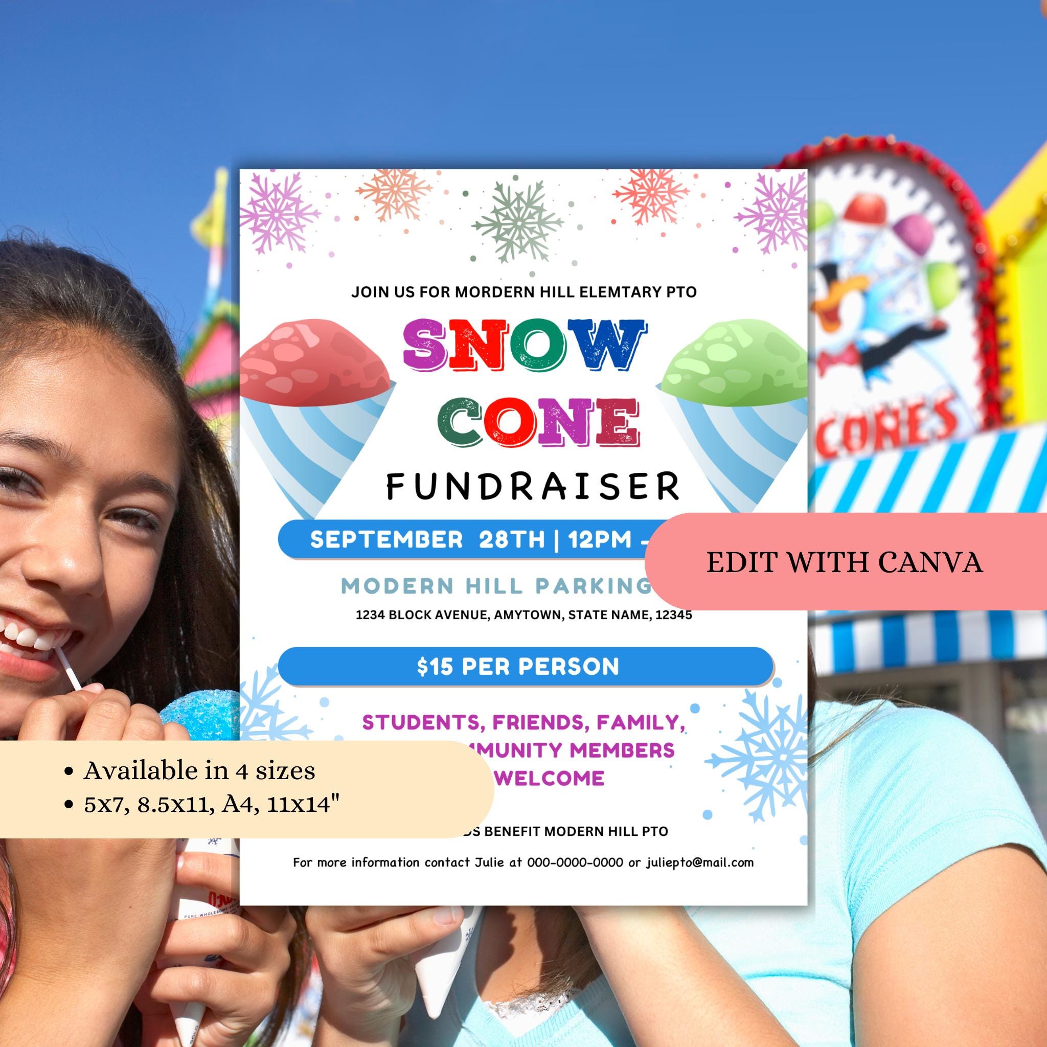 Snow Cone Fundraiser Flyer Template