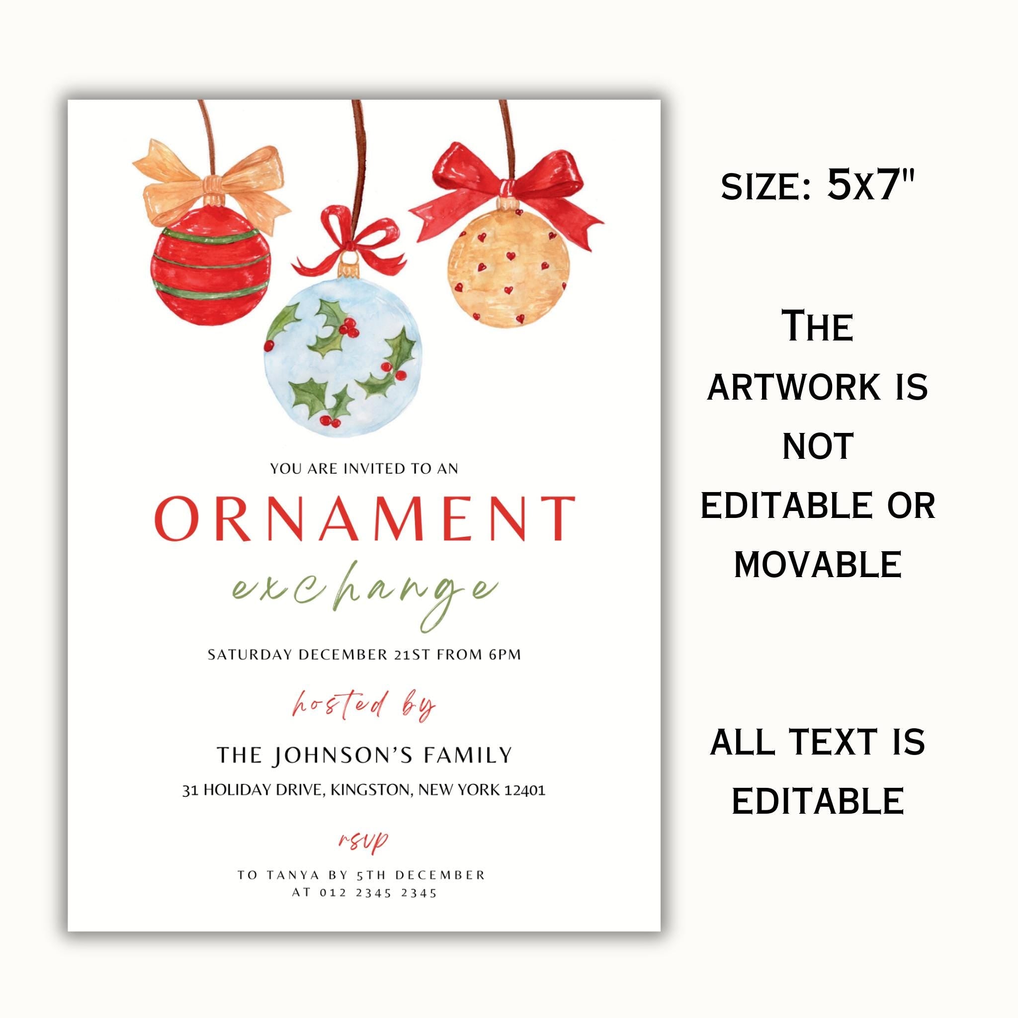 Ornament Exchange Party Invitation
