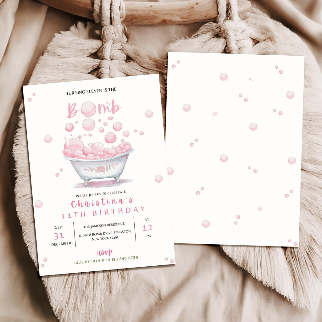Bath Bomb Birthday Invitation