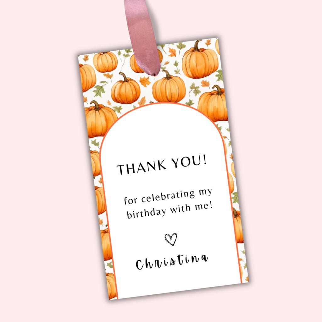 Pumpkin Birthday Favor Tag Template