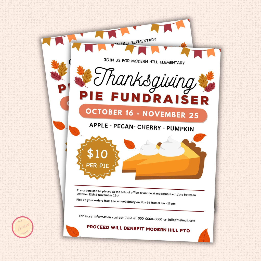 Thanksgiving Pie Fundraiser Flyer Template