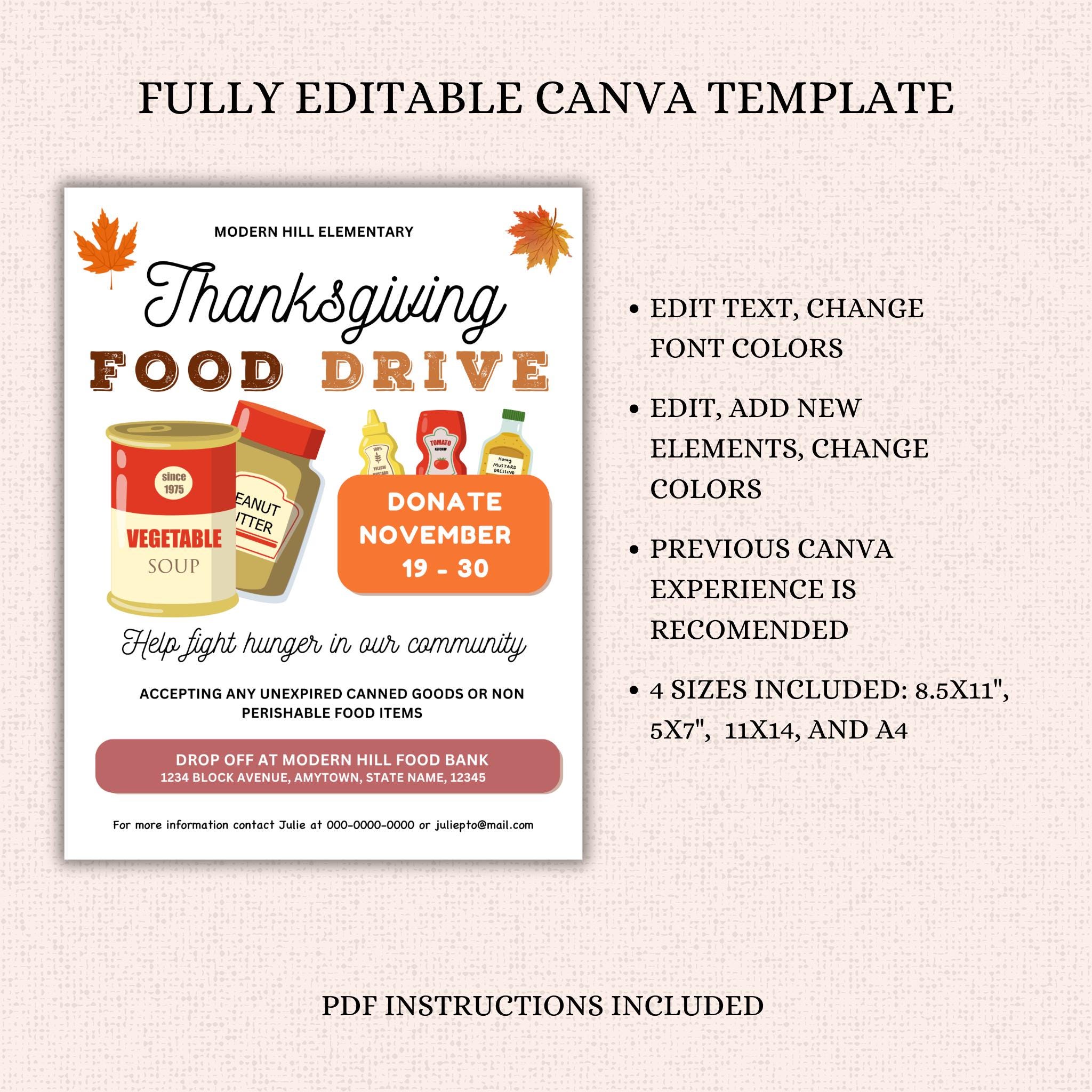 Thanksgiving Food Drive Flyer Template