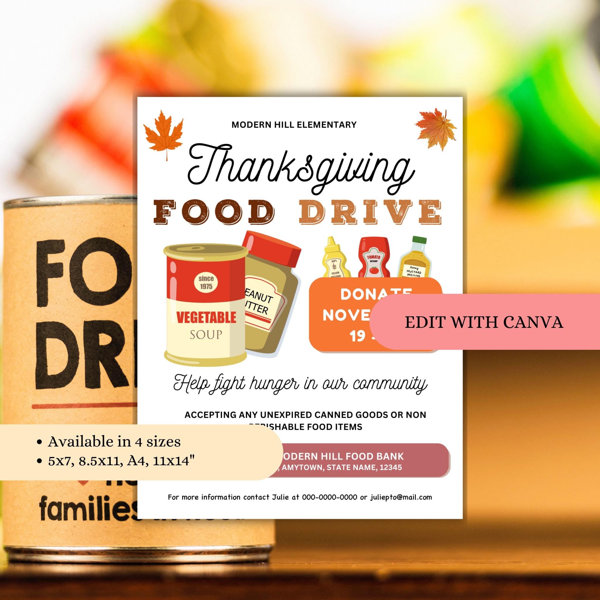 Thanksgiving Food Drive Flyer Template