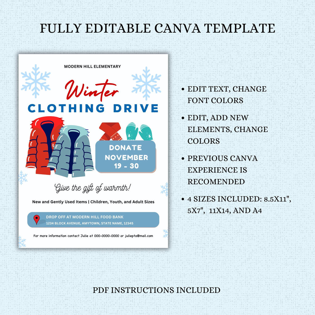Winter Clothing Drive Flyer Template