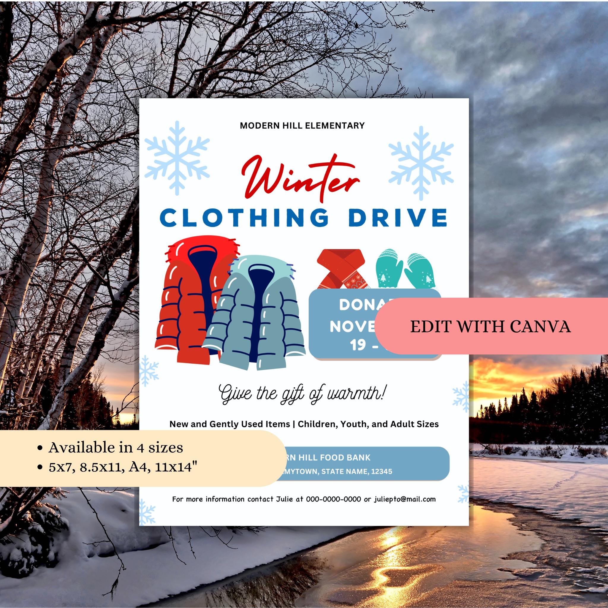 Winter Clothing Drive Flyer Template