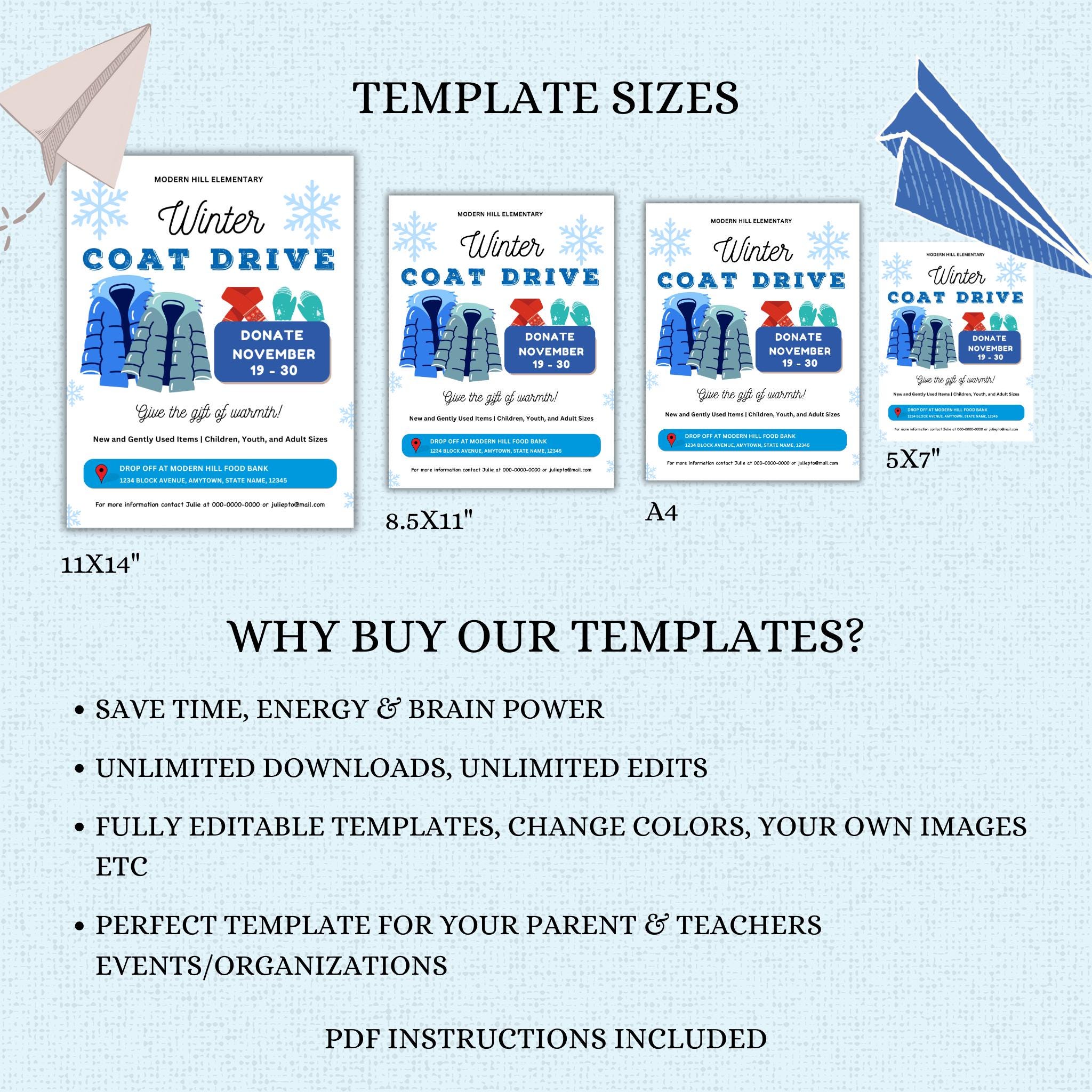 Winter Coat Drive Flyer Template