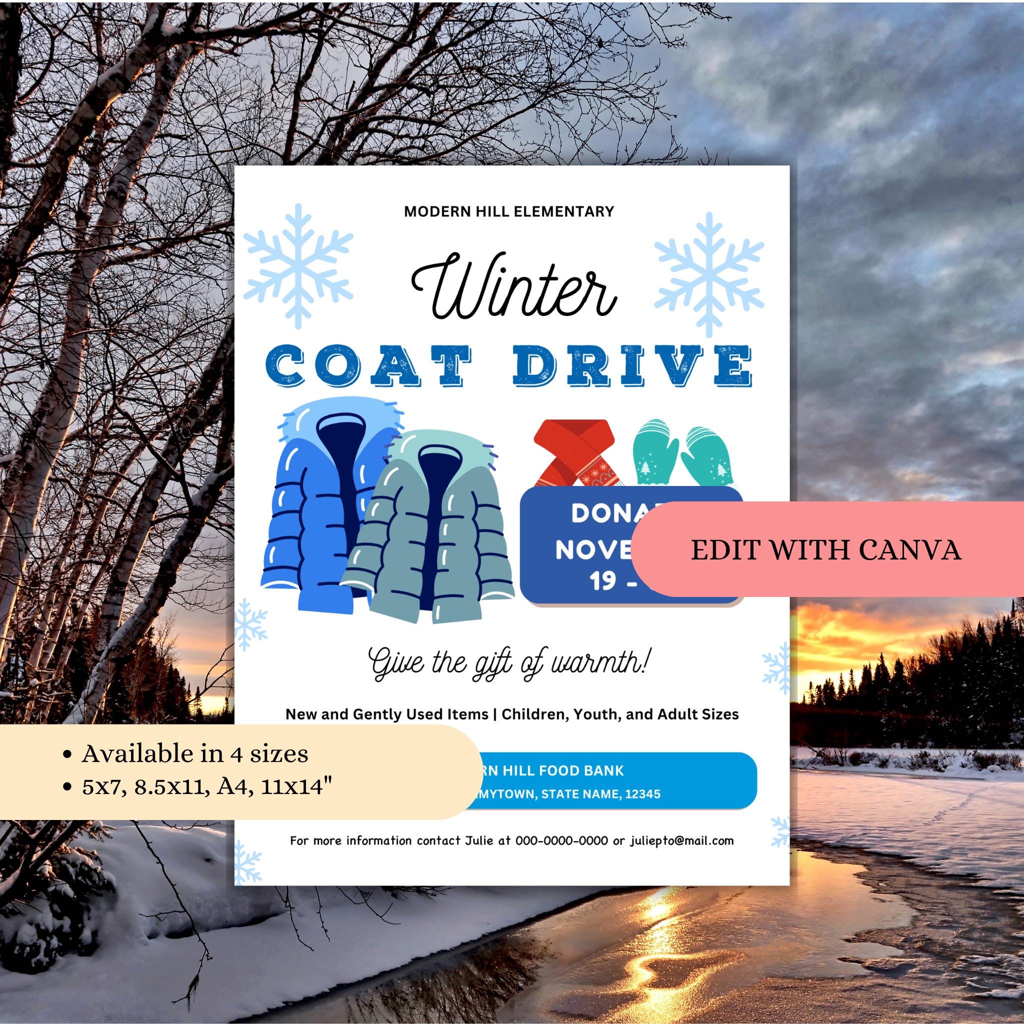 Winter Coat Drive Flyer Template