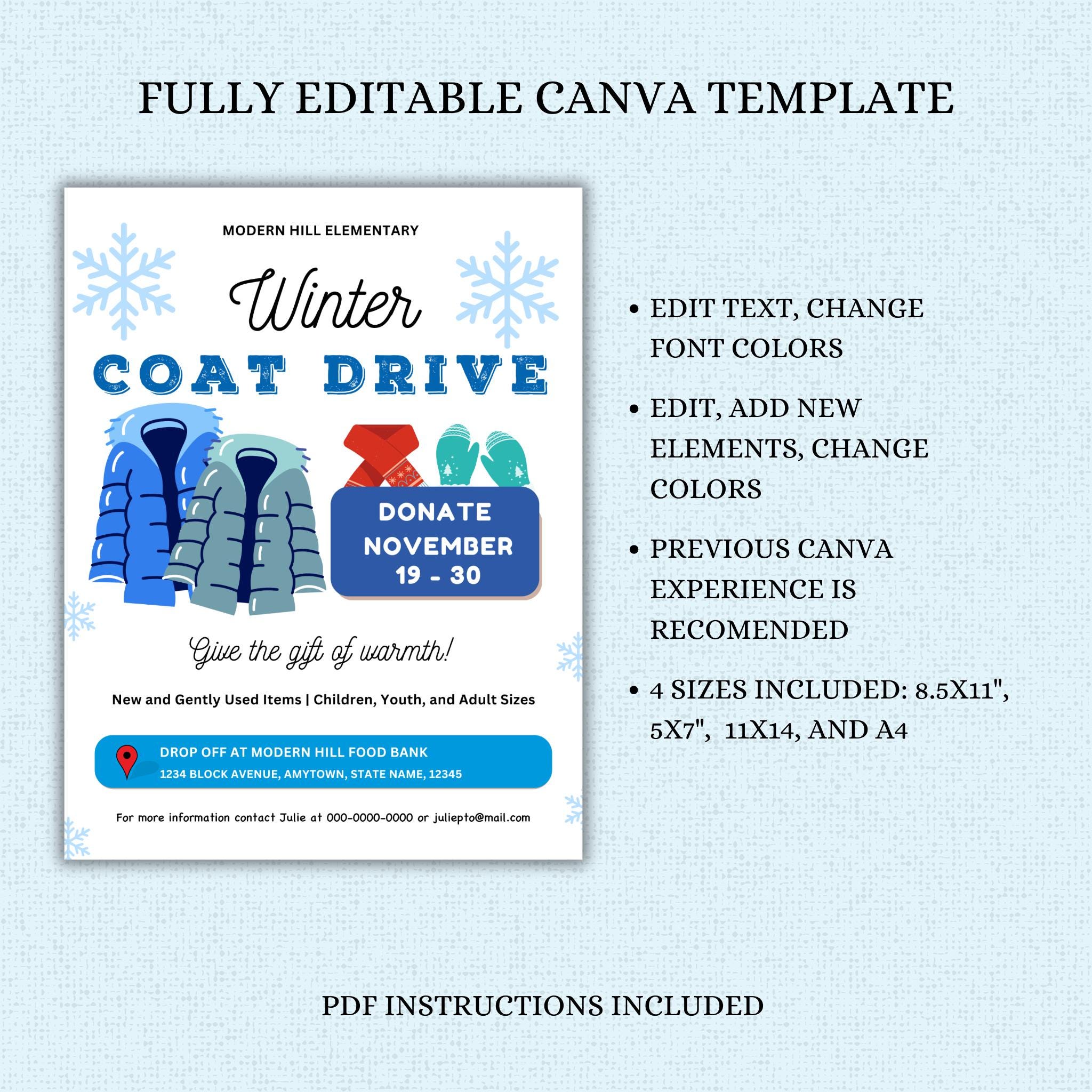 Winter Coat Drive Flyer Template