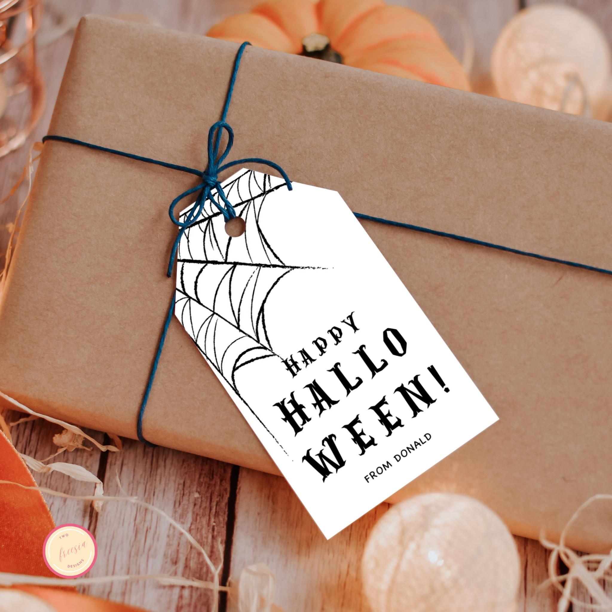Editable Happy Halloween Gift Tag - 2x3.5" Label