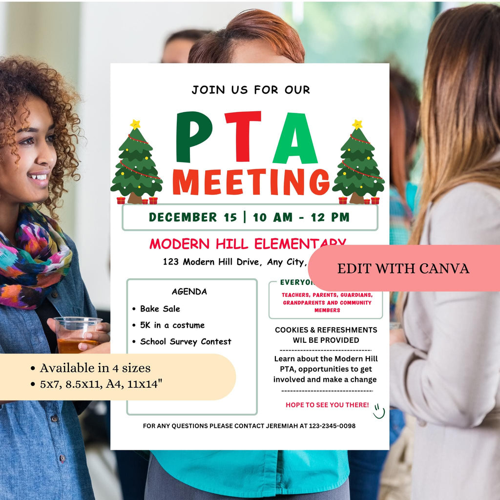 December PTO Monthly Meetings Flyer Template