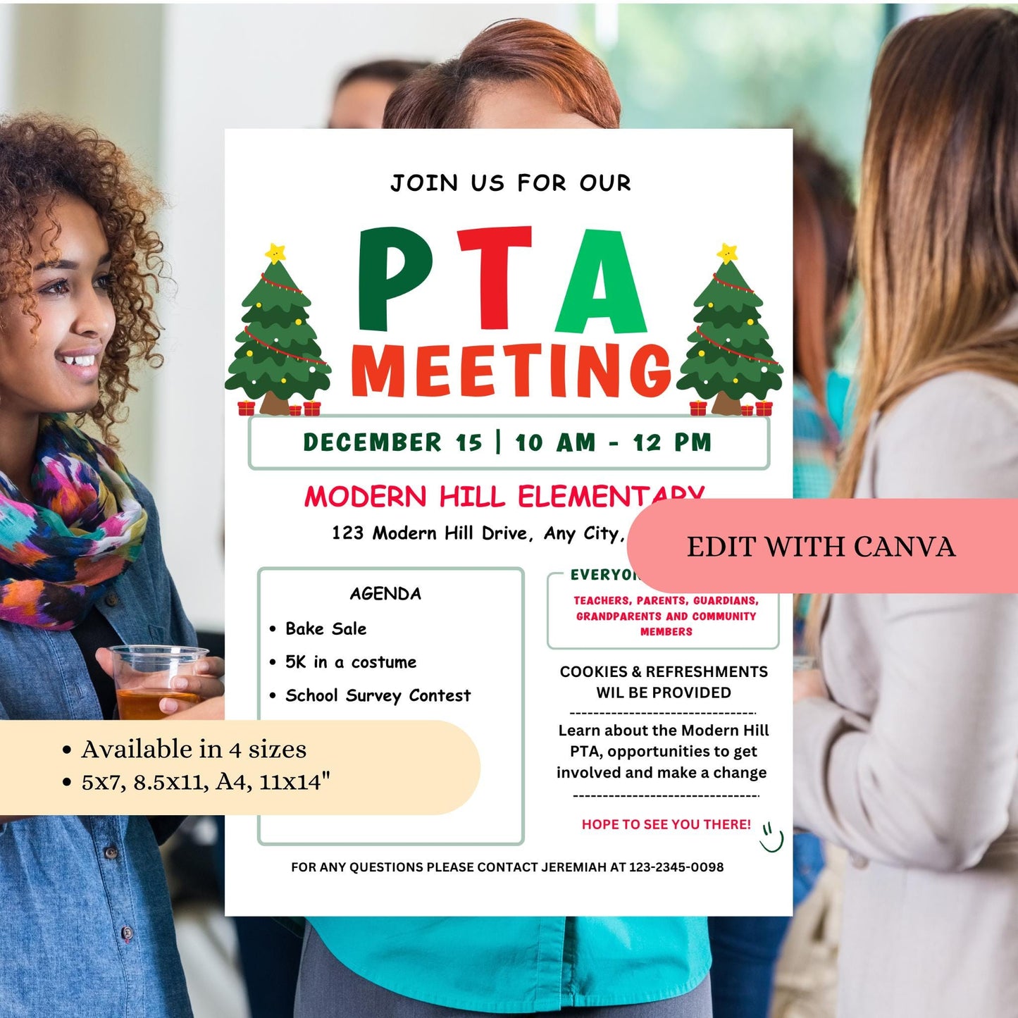 December PTO Monthly Meetings Flyer Template