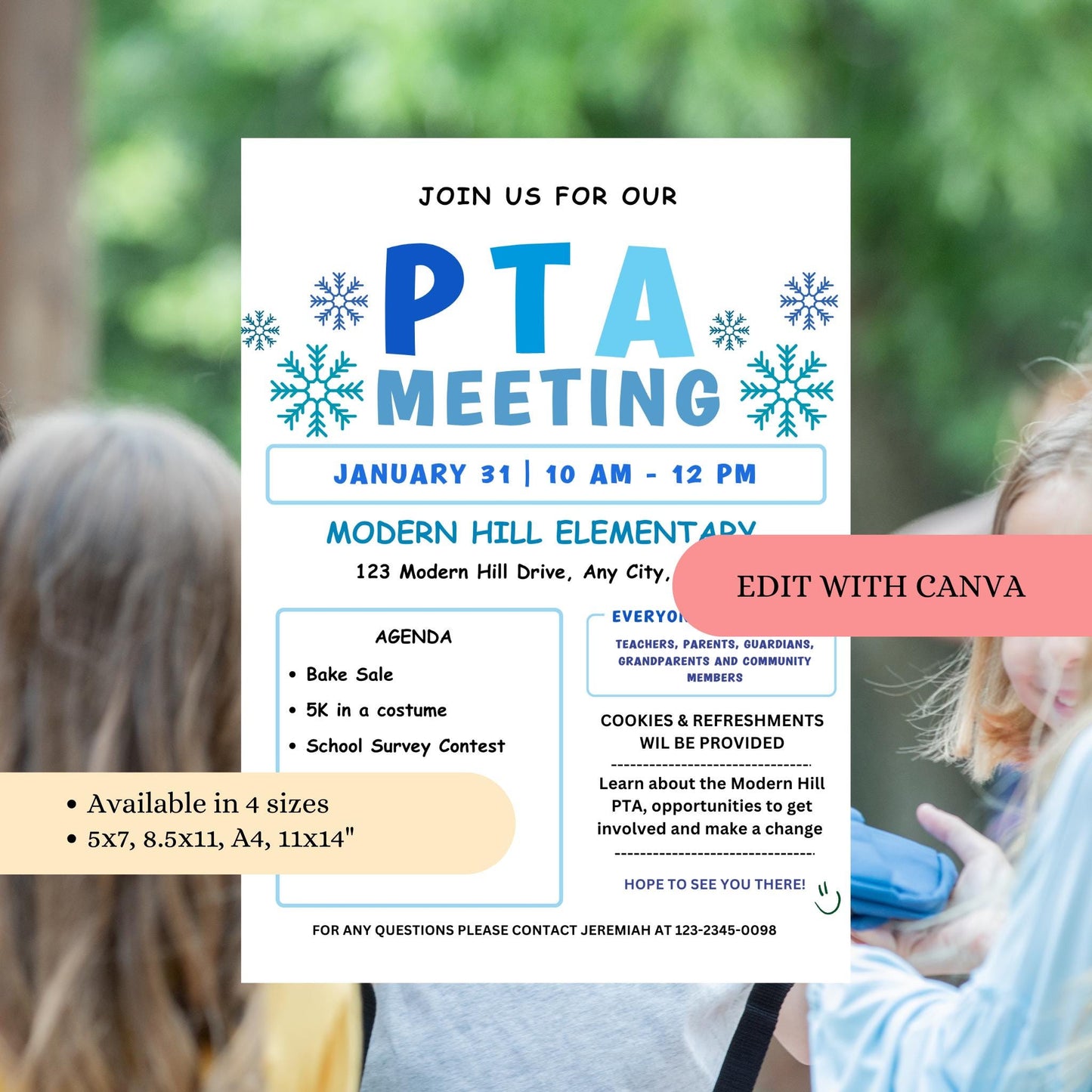 January PTO Monthly Meetings Flyer Template