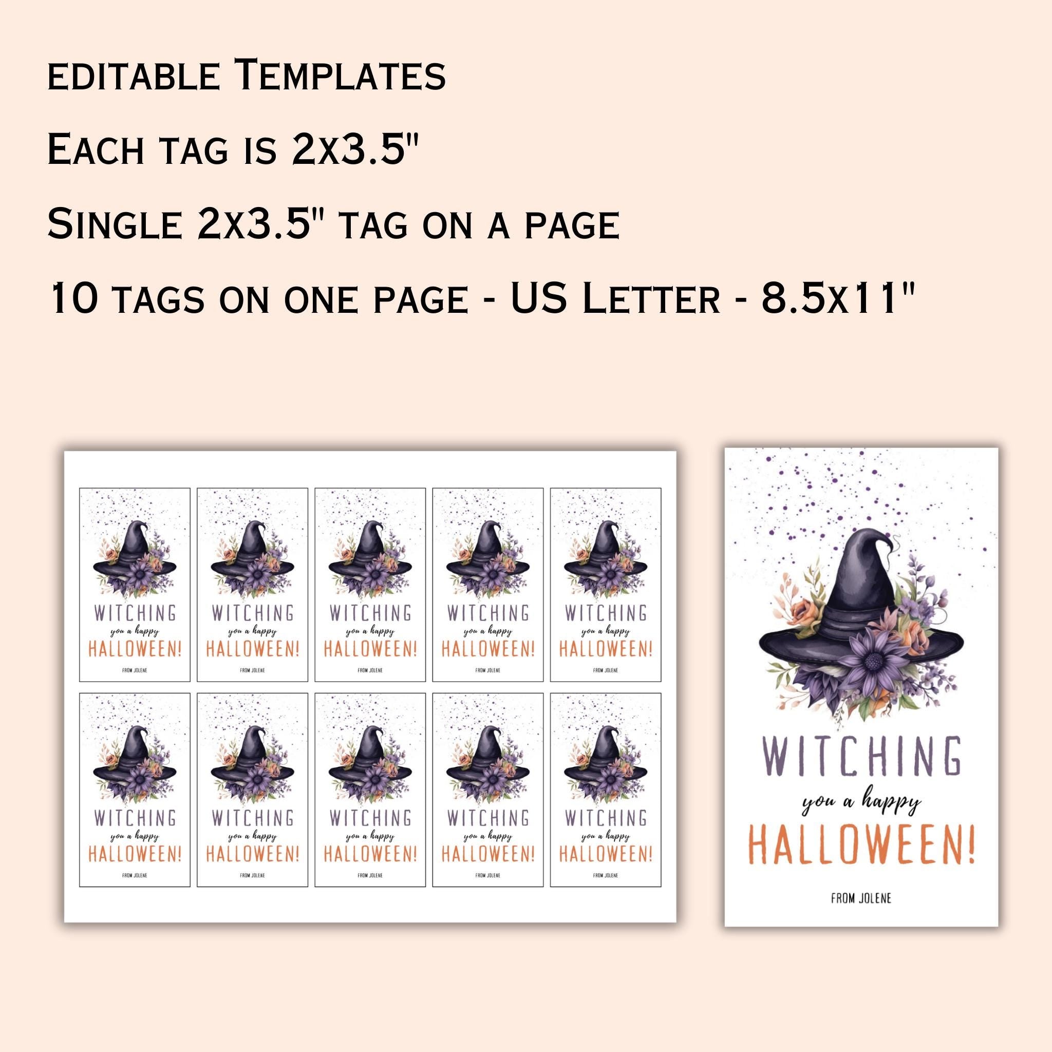 Witching You A Happy Halloween Favor Tag