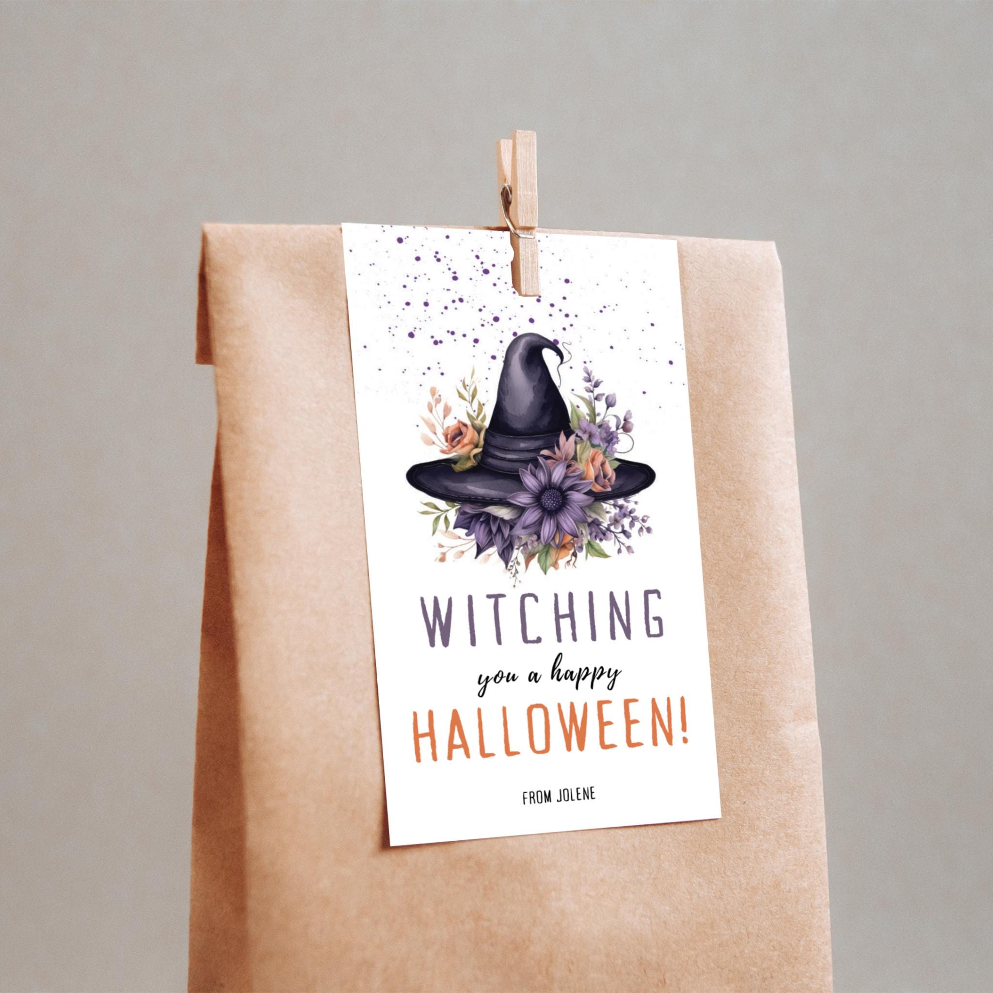 Witching You A Happy Halloween Favor Tag