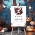 Floral Skull Halloween Bridal Shower Welcome Sign