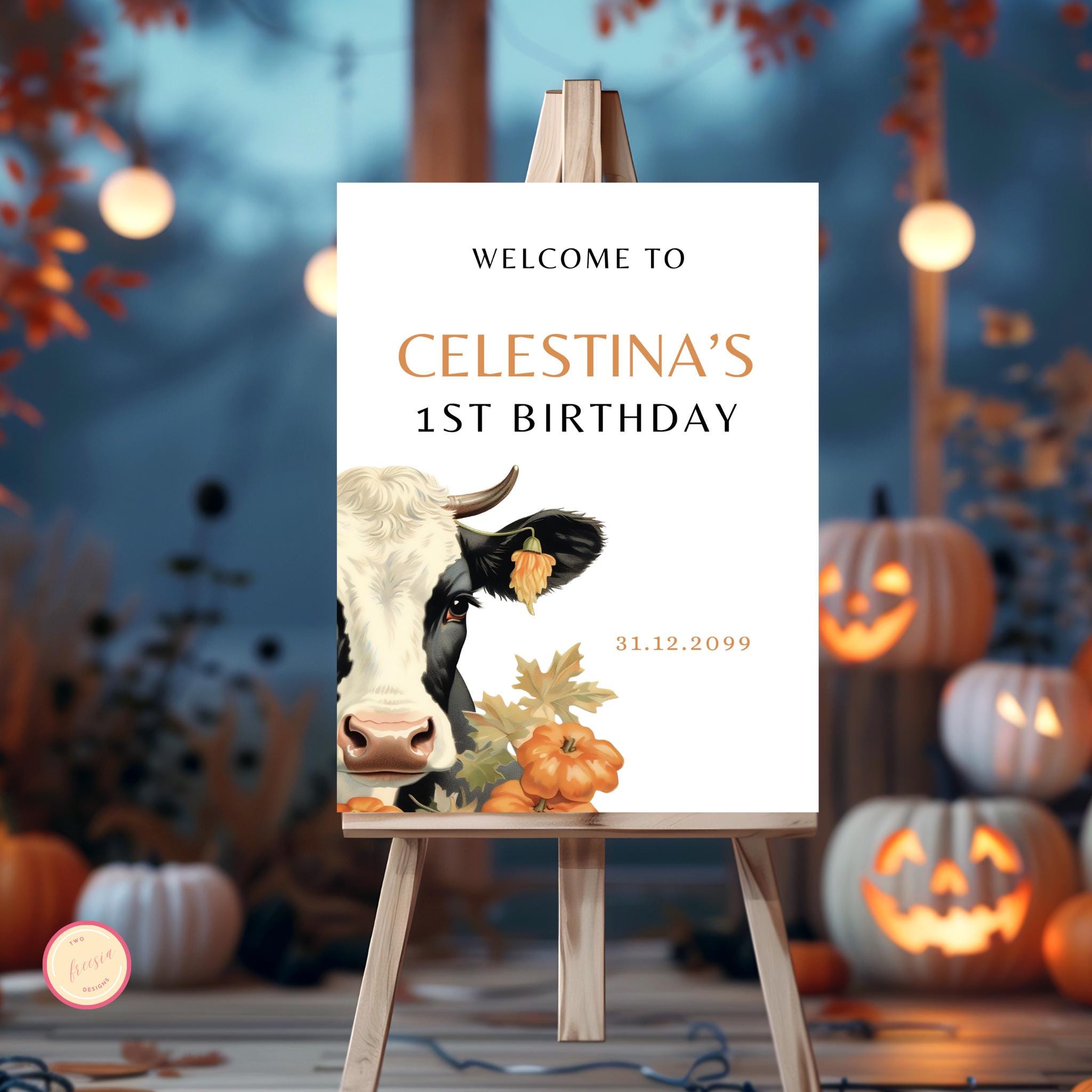 Holy Cow Birthday Party Welcome Sign