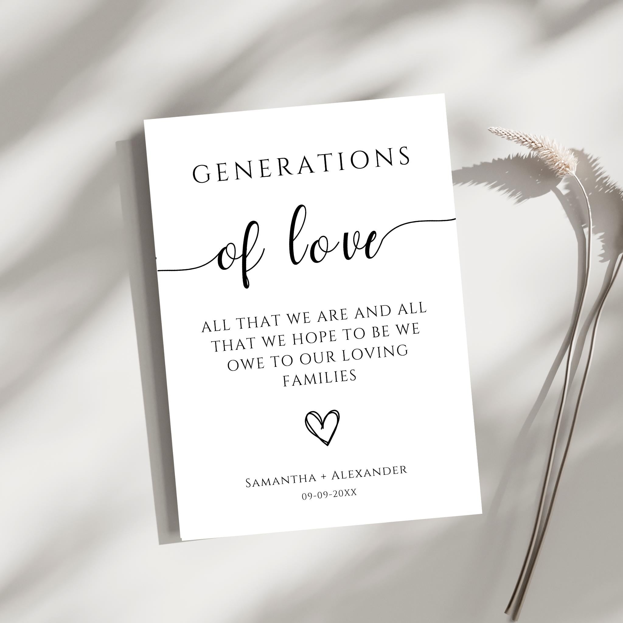Generations Of Love Sign