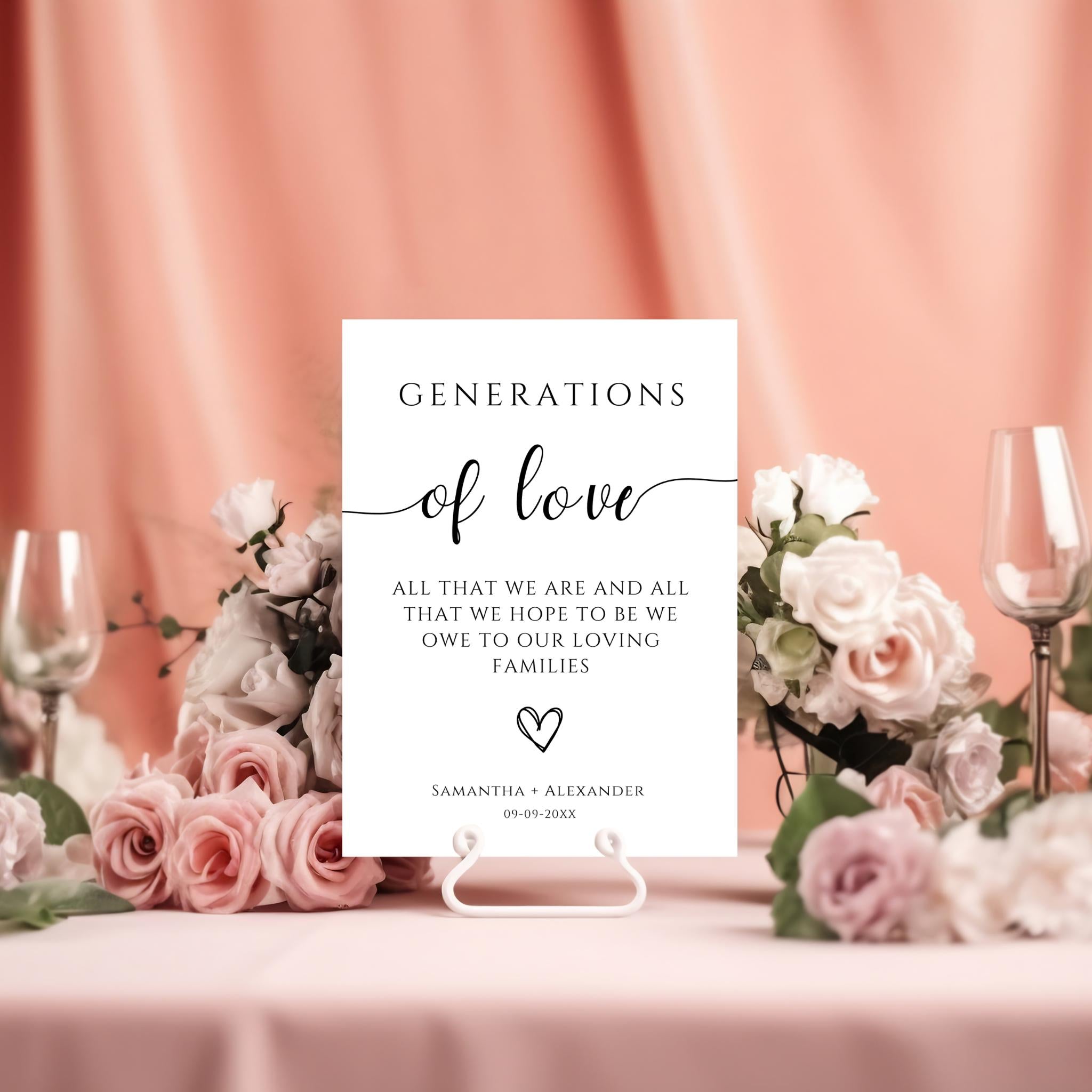 Generations Of Love Sign