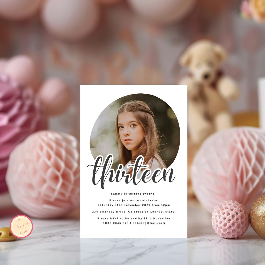 13th Birthday Photo Invitation