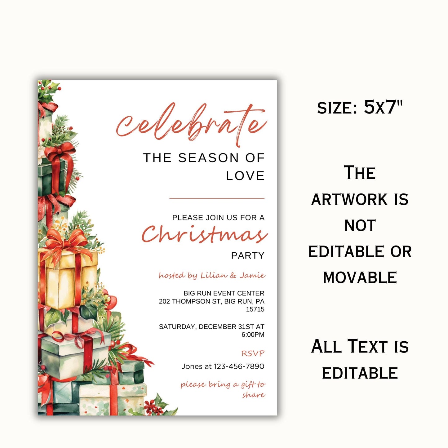 Christmas Tree Holiday Invitation