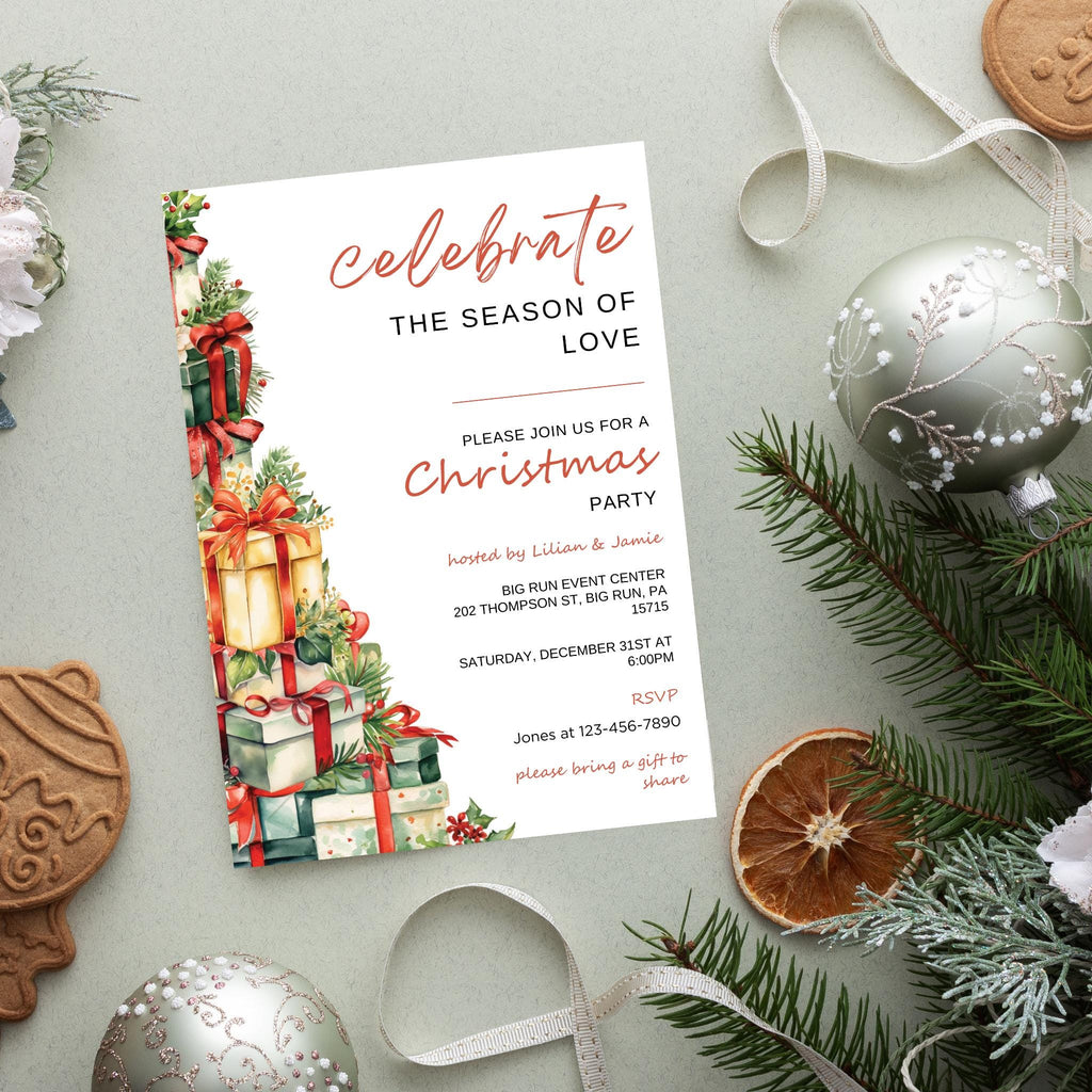 Christmas Tree Holiday Invitation