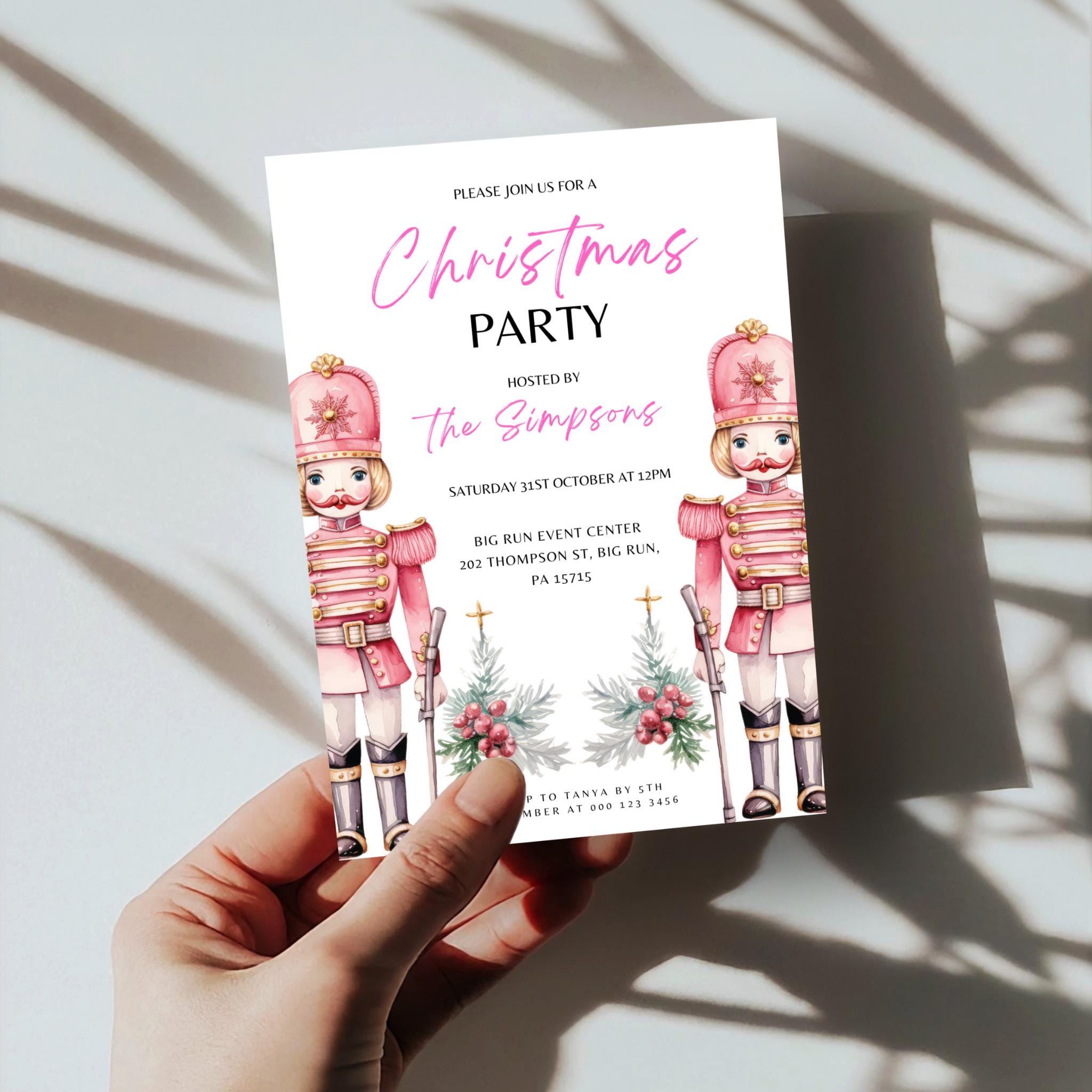 Nutcracker Christmas Dinner Invitation